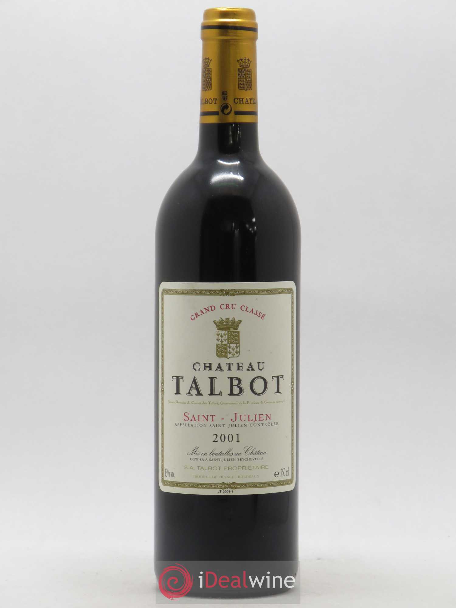 Château Talbot 4ème Grand Cru Classé 2001 - Lot de 1 bouteille - 0