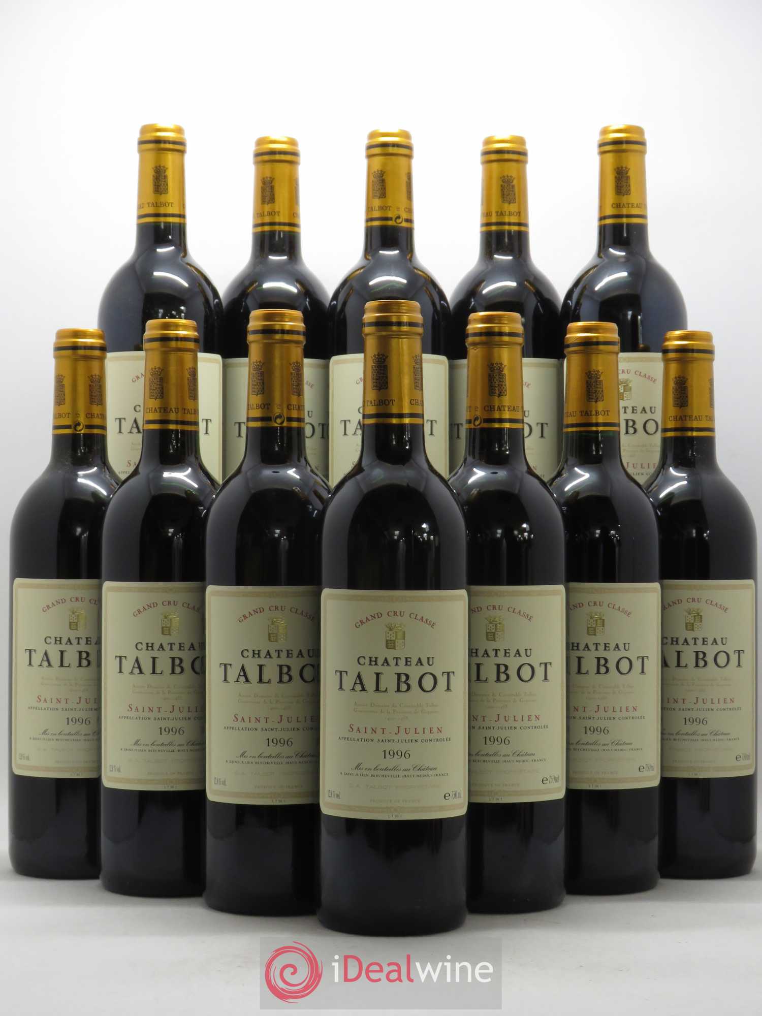 Château Talbot 4ème Grand Cru Classé 1996 - Lot de 12 bouteilles - 0