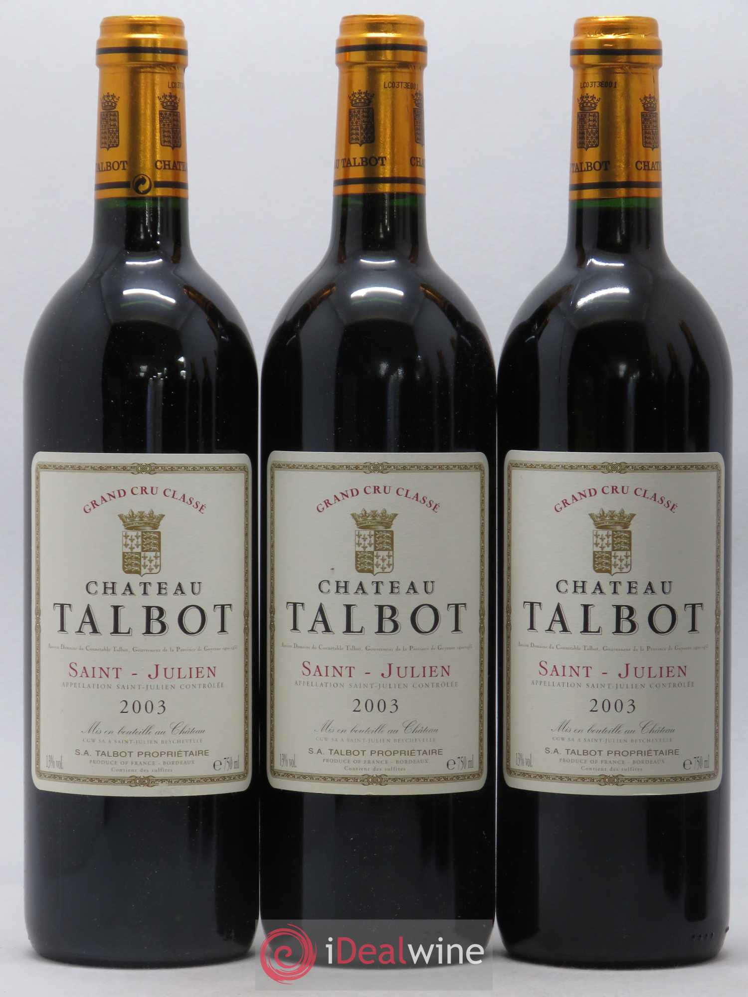 Château Talbot 4ème Grand Cru Classé 2003 - Lot de 12 bouteilles - 2
