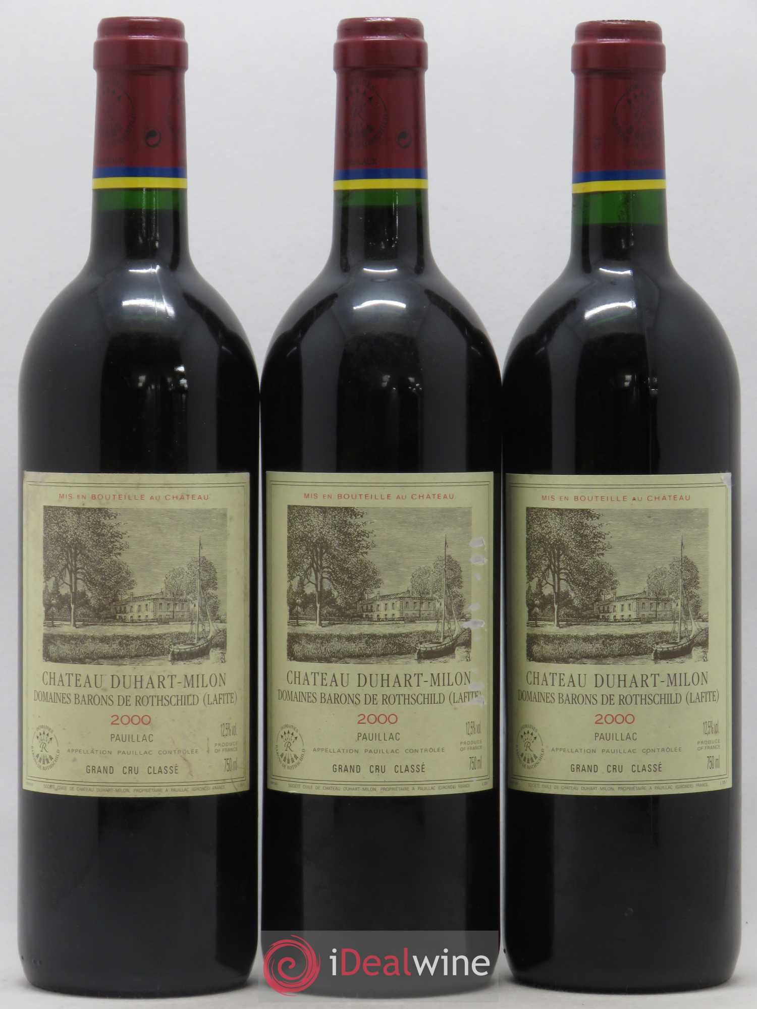 Château Duhart-Milon 4ème Grand Cru Classé 2000 - Lot de 3 bouteilles - 0