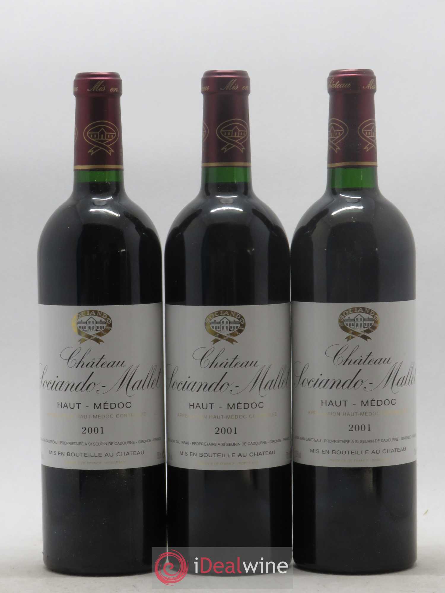 Château Sociando Mallet 2001 - Lot de 12 bouteilles - 1