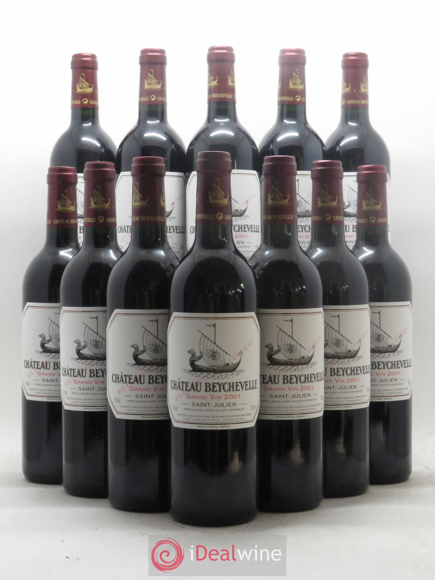 Château Beychevelle 4ème Grand Cru Classé 2001 - Lot de 12 bouteilles - 0