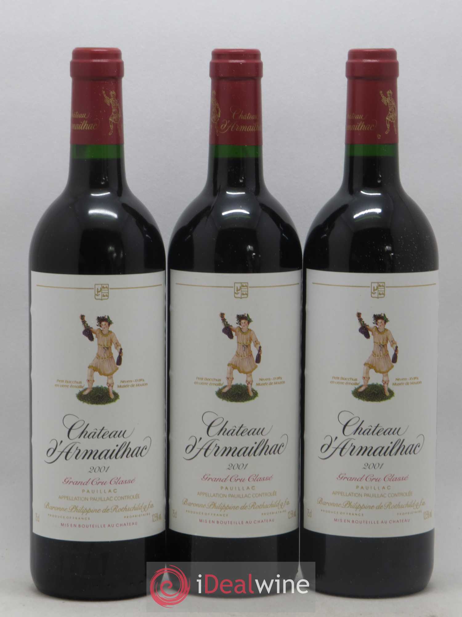 Château d' Armailhac - Mouton Baron(ne) Philippe 5ème Grand Cru Classé 2001 - Lot de 6 bouteilles - 1