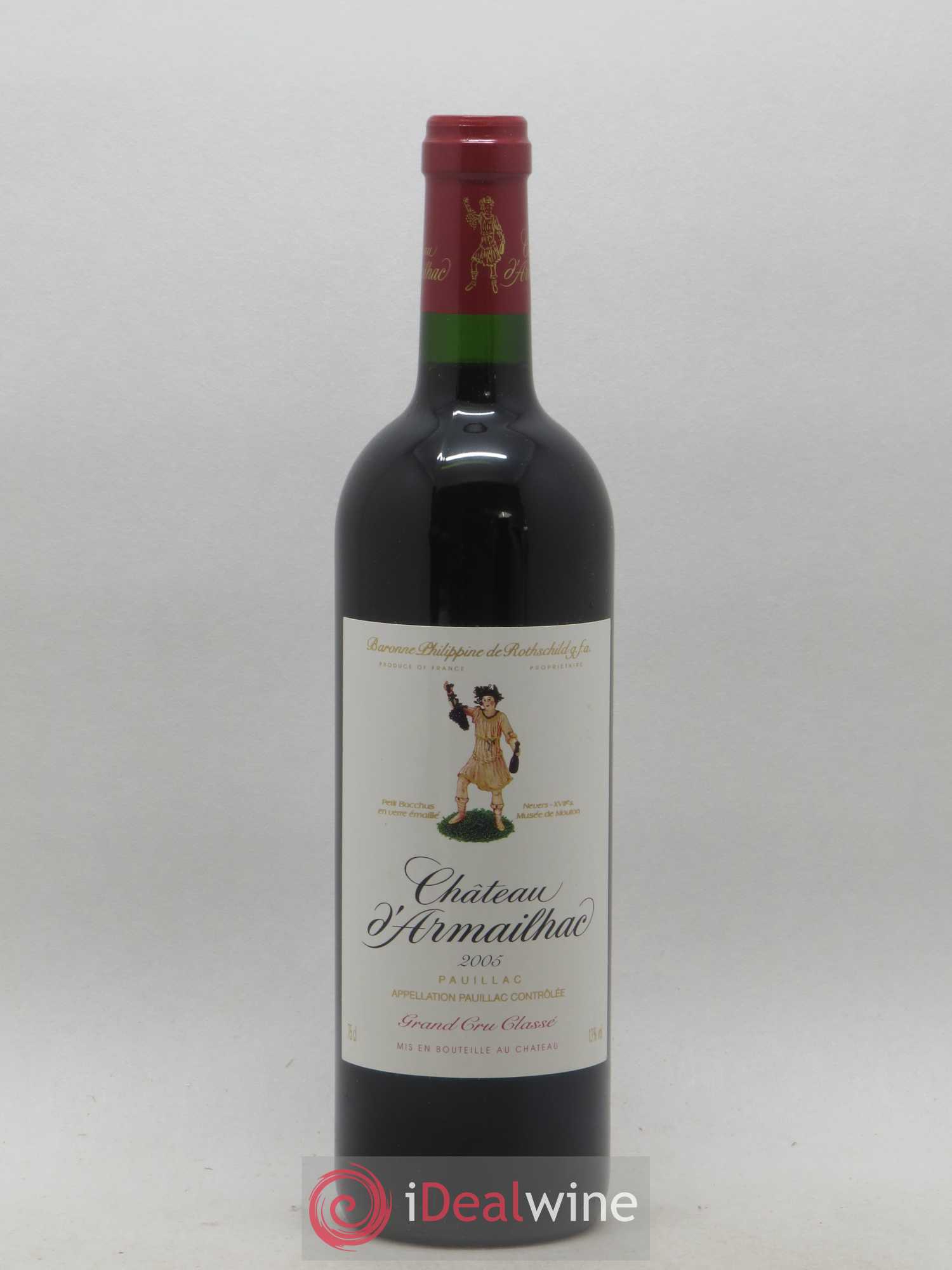 Château d' Armailhac - Mouton Baron(ne) Philippe 5ème Grand Cru Classé 2005 - Lot de 1 bouteille - 0
