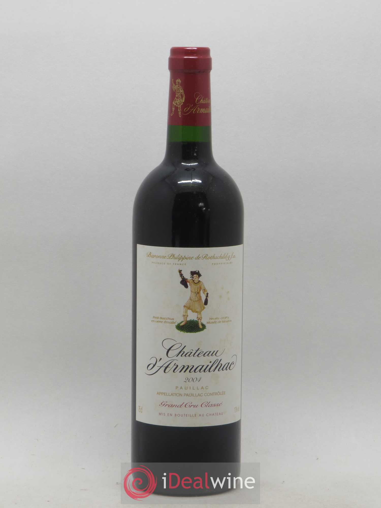 Château d' Armailhac - Mouton Baron(ne) Philippe 5ème Grand Cru Classé 2004 - Lot de 1 bouteille - 0