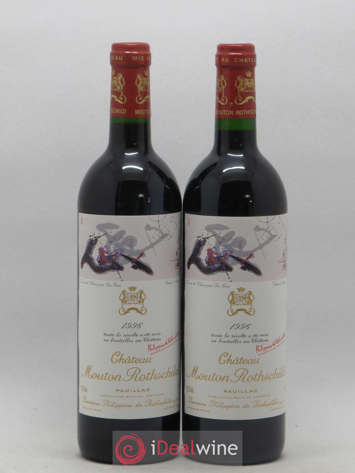 Château Mouton Rothschild 1er Grand Cru Classé 1996 - Lot de 2 bouteilles - 0