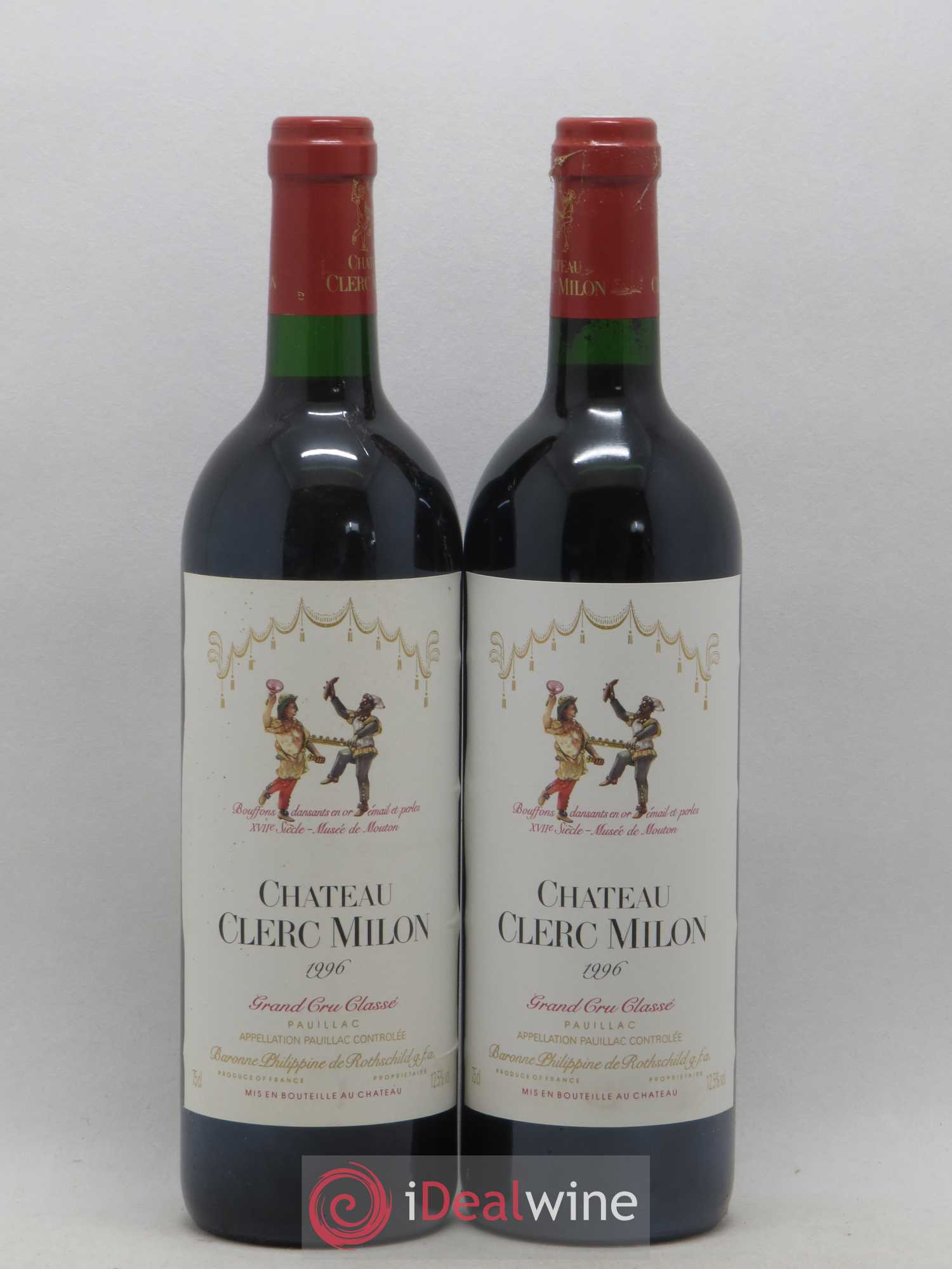 Château Clerc Milon 5ème Grand Cru Classé 1996 - Lot de 2 bouteilles - 0