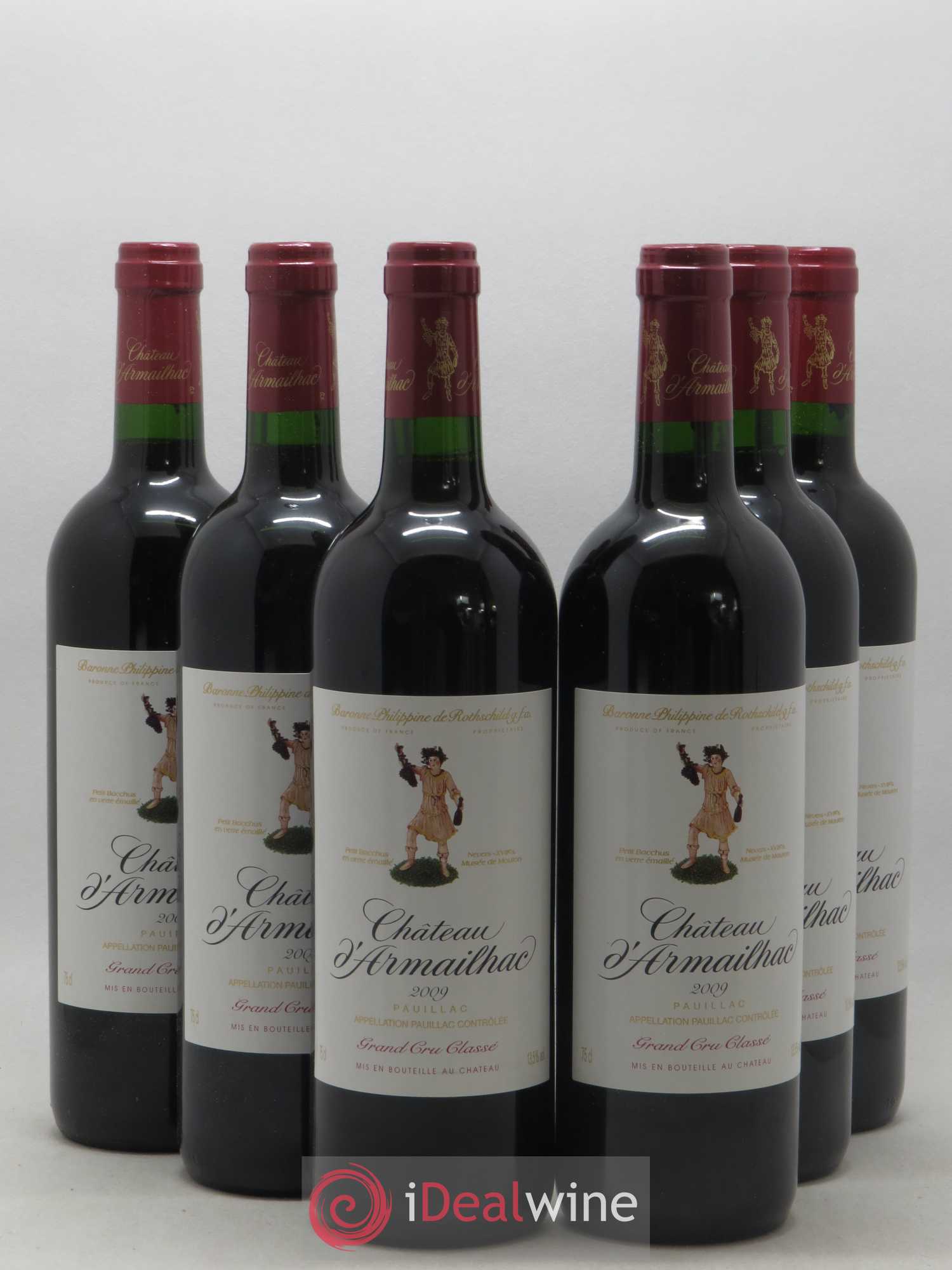 Château d' Armailhac - Mouton Baron(ne) Philippe 5ème Grand Cru Classé 2009 - Lot de 6 bouteilles - 0