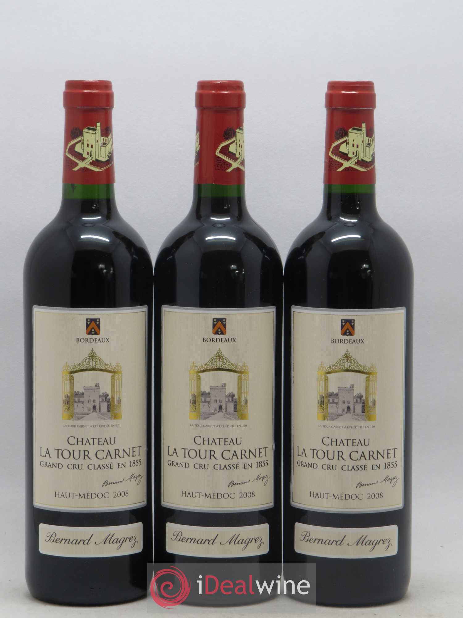 Château la Tour Carnet 4ème Grand Cru Classé 2008 - Lot de 6 bouteilles - 1