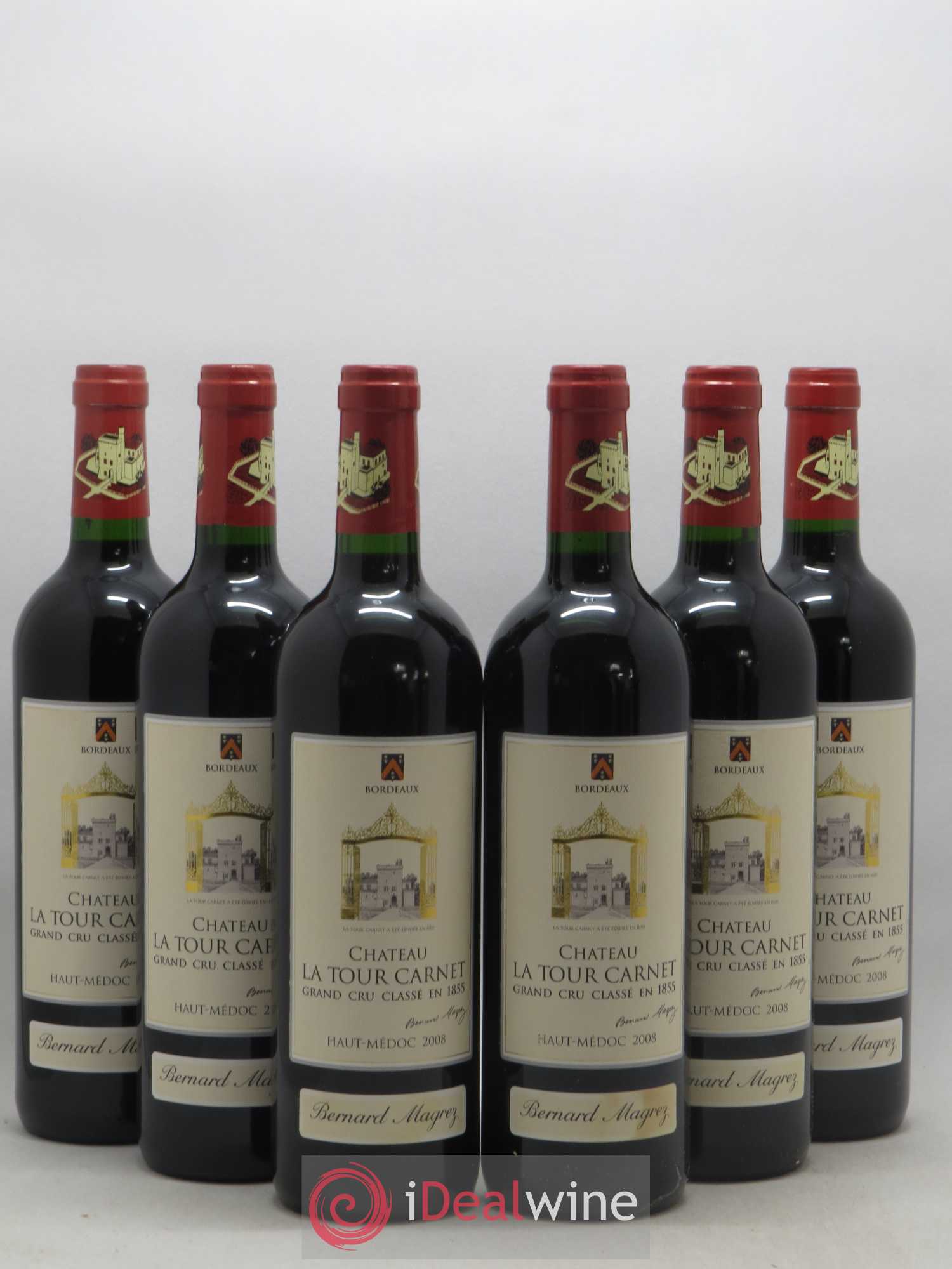 Château la Tour Carnet 4ème Grand Cru Classé 2008 - Lot de 6 bouteilles - 0