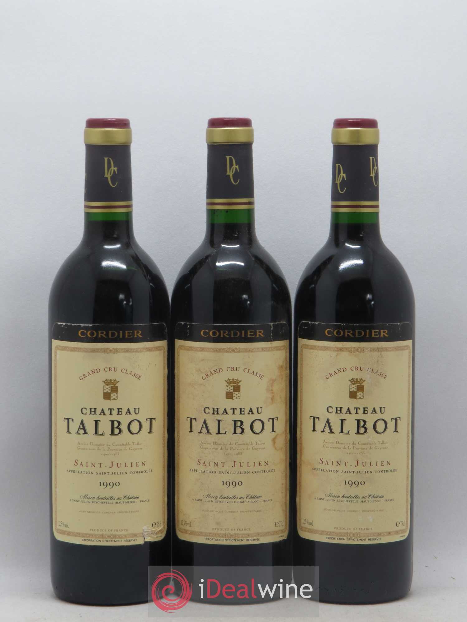 Château Talbot 4ème Grand Cru Classé 1990 - Lot de 12 bouteilles - 1