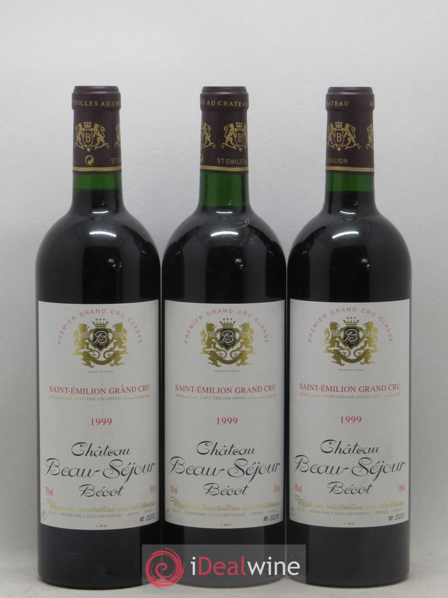 Château Beau-Séjour Bécot 1er Grand Cru Classé B 1999 - Lotto di 6 bottiglie - 1
