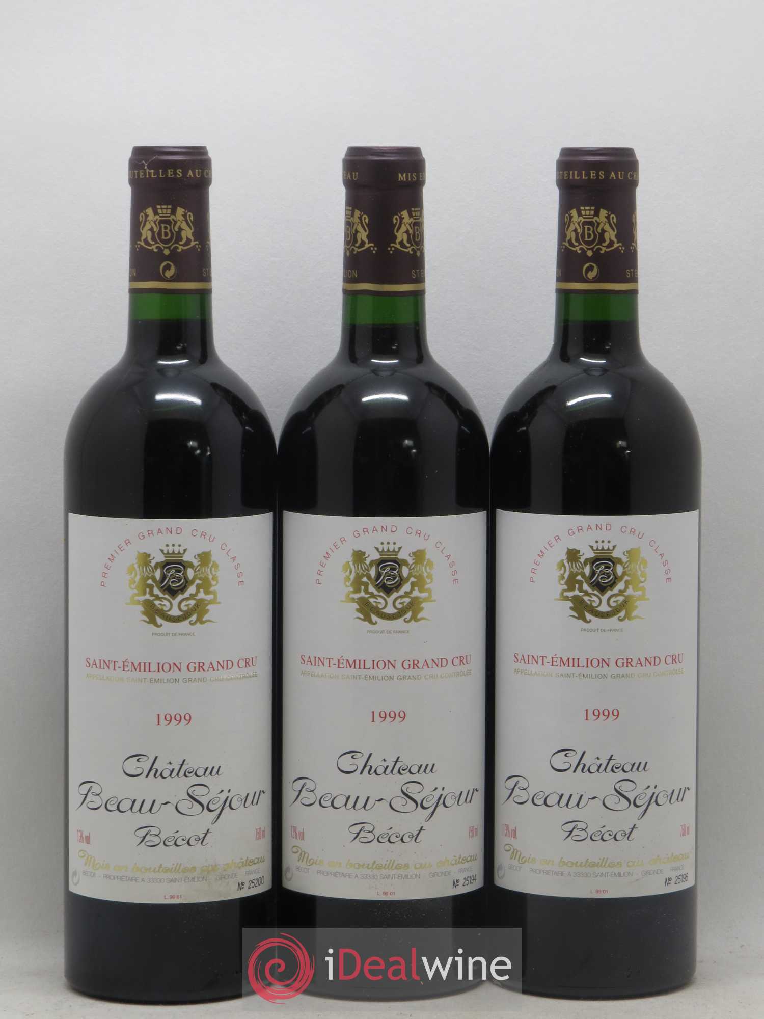 Château Beau-Séjour Bécot 1er Grand Cru Classé B 1999 - Lotto di 6 bottiglie - 2
