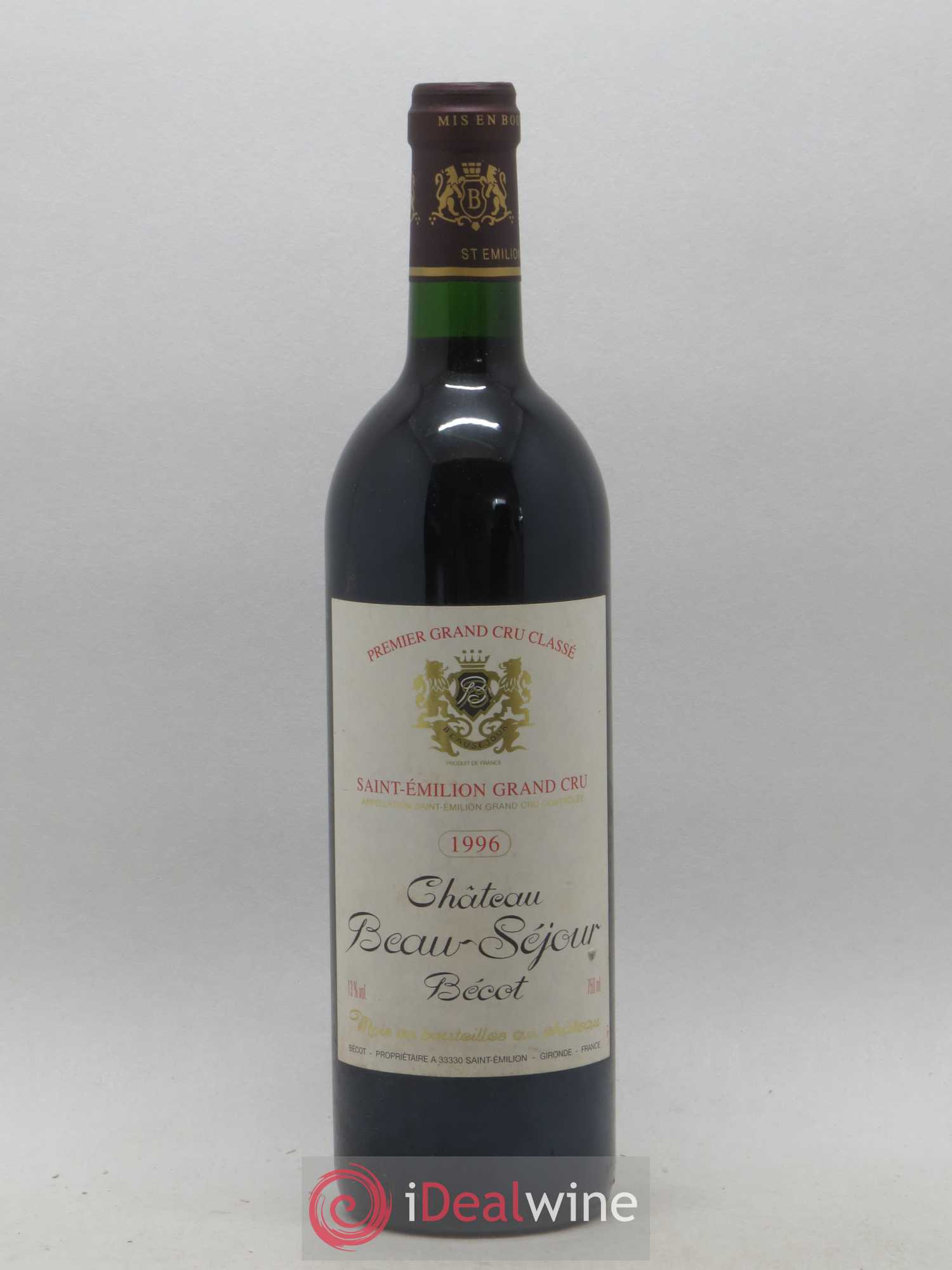 Château Beau-Séjour Bécot 1er Grand Cru Classé B 1996 - Lot de 1 bouteille - 0