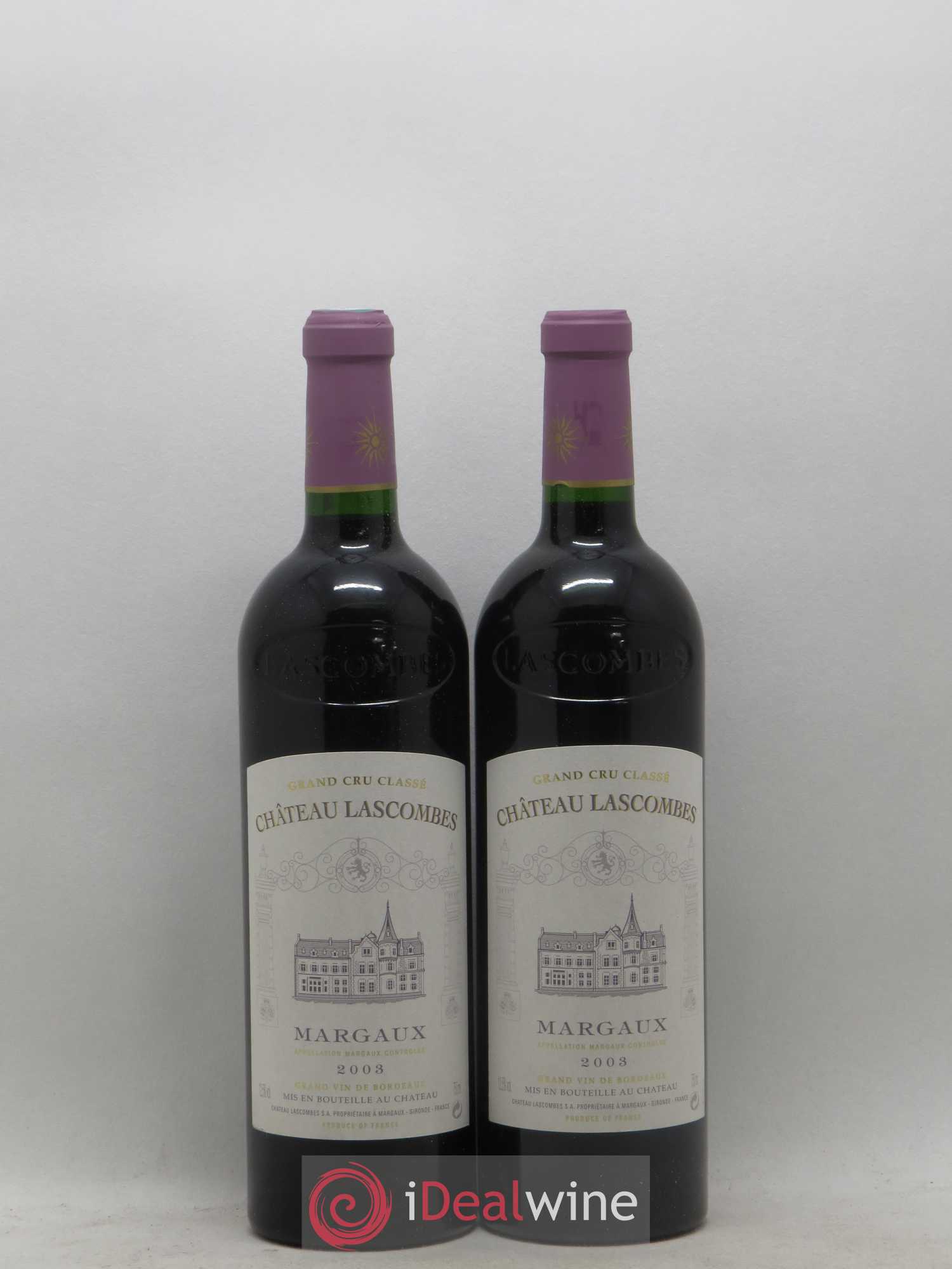 Caisse Millésima Rive Droite Rive Gauche 2 Domaine de Chevalier - 2 Chateau Lascombes - 2 Ducru Beaucaillou - 2 Chateau Montrose - 2 Chateau Figeac - 2 Pichon Longueville Baron 2003 - Lot de 12 bouteilles - 3