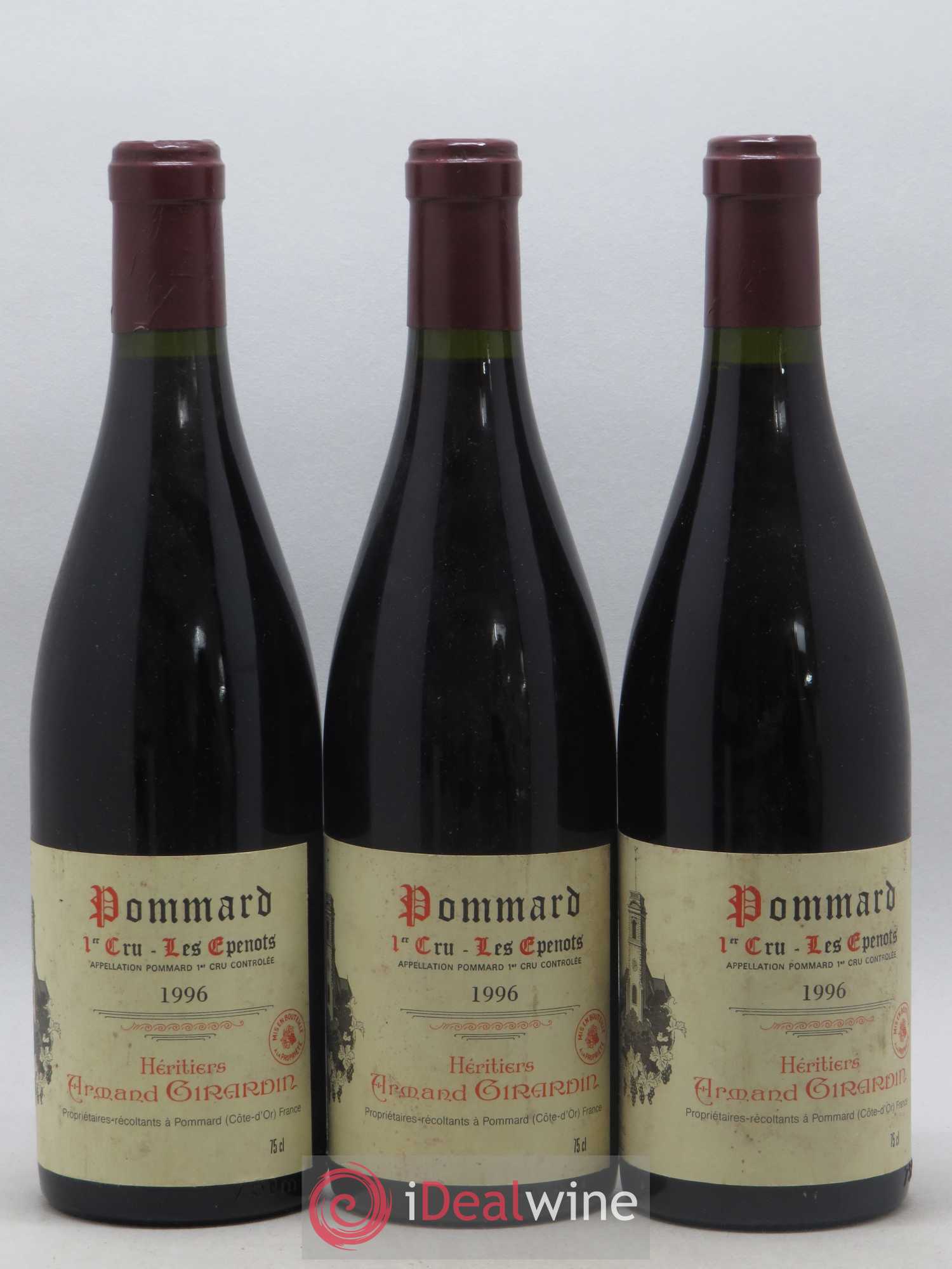 Pommard 1er Cru Les Epenots Héritiers Armand Girardin 1996 - Posten von 3 Flaschen - 0