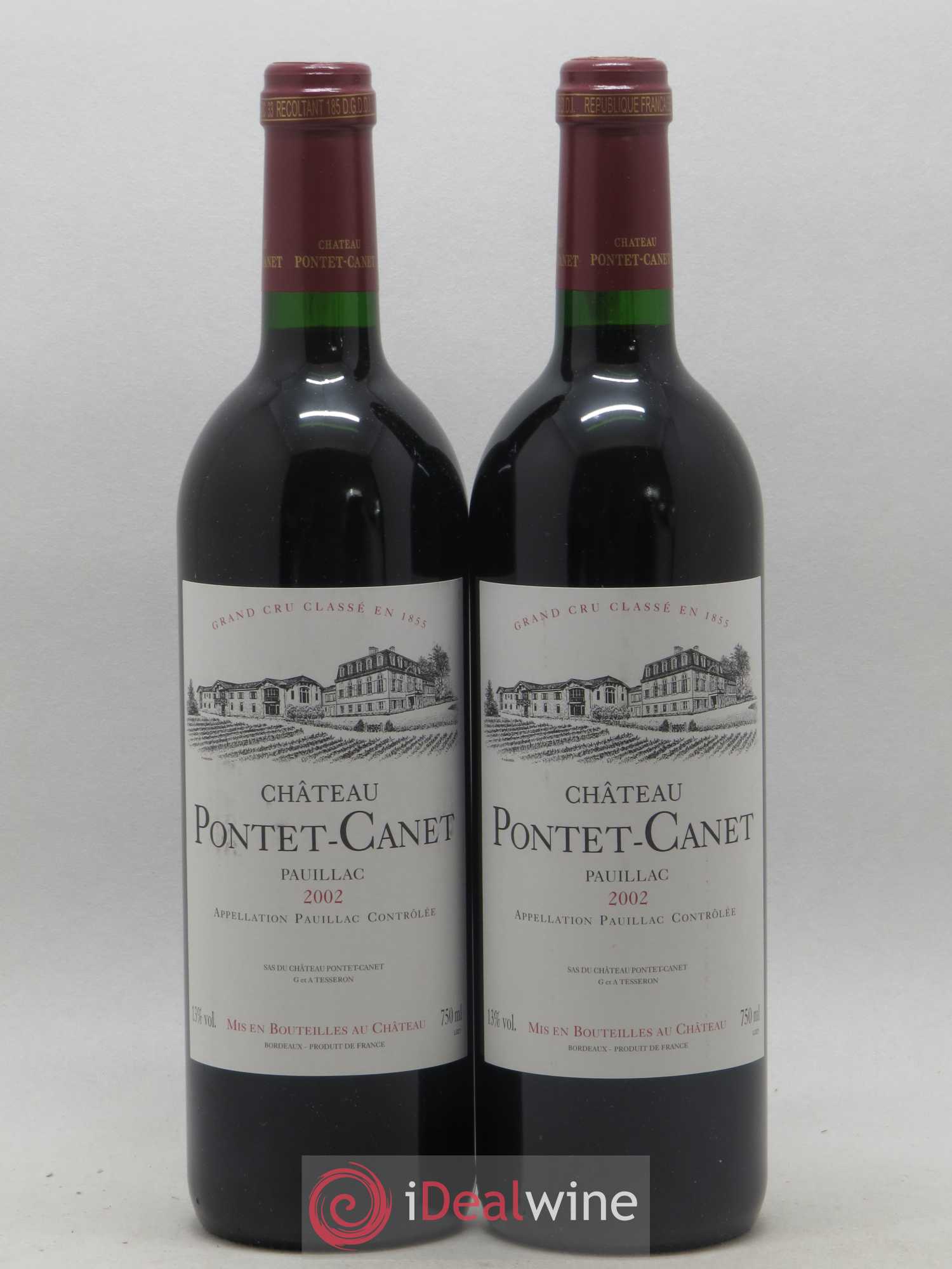 Château Pontet Canet 5ème Grand Cru Classé 2002 - Lot de 2 bouteilles - 0