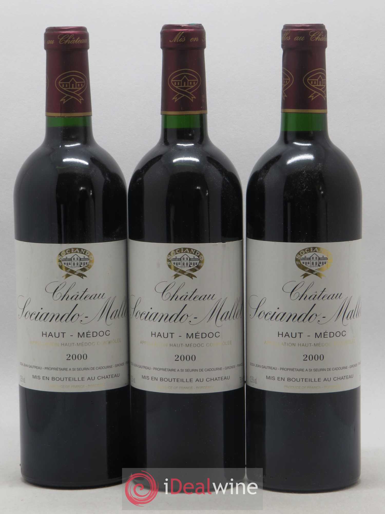 Château Sociando Mallet 2000 - Lot de 6 bouteilles - 1