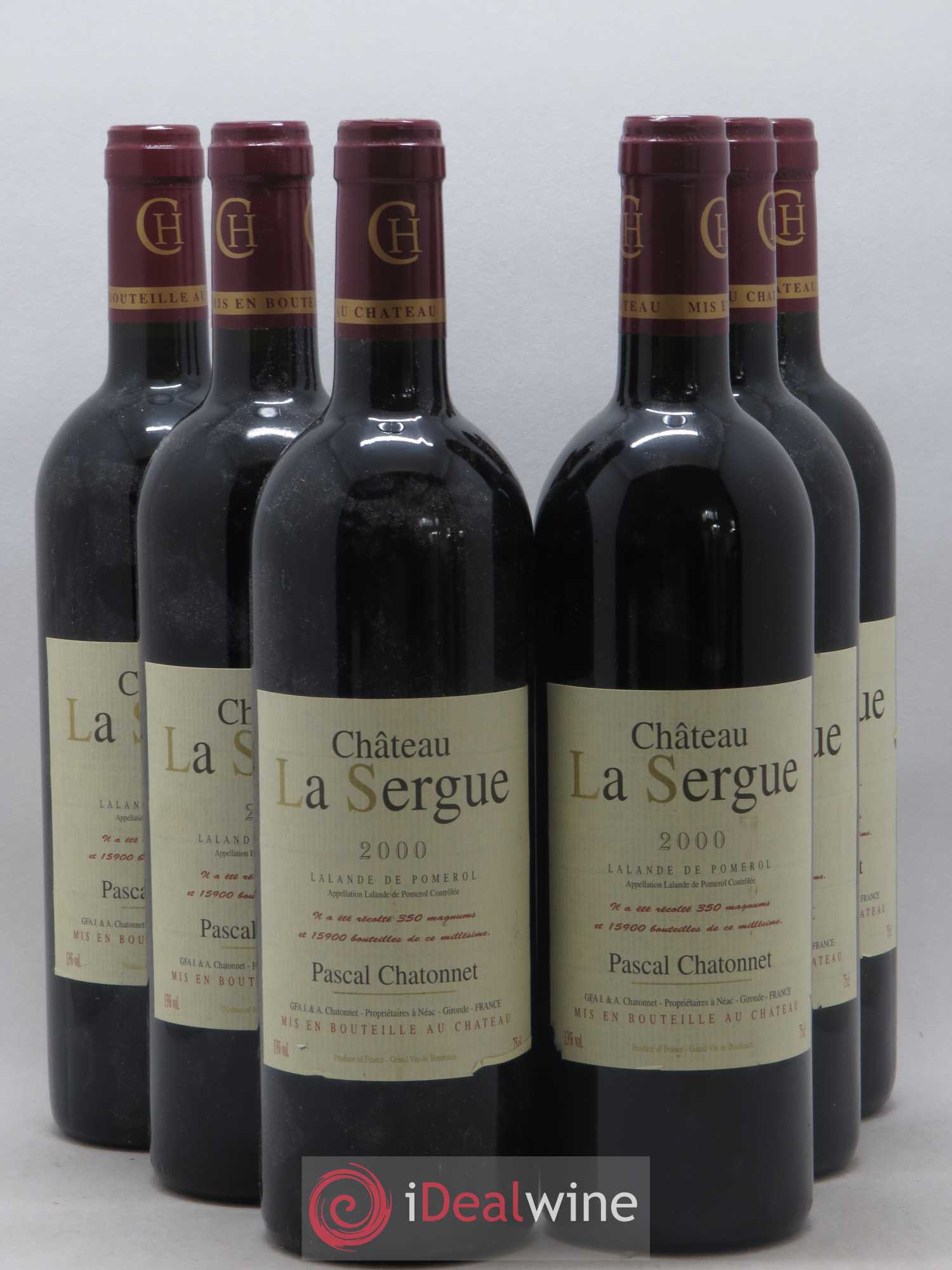 Lalande-de-Pomerol La Sergue 2000 - Lot de 6 bouteilles - 0