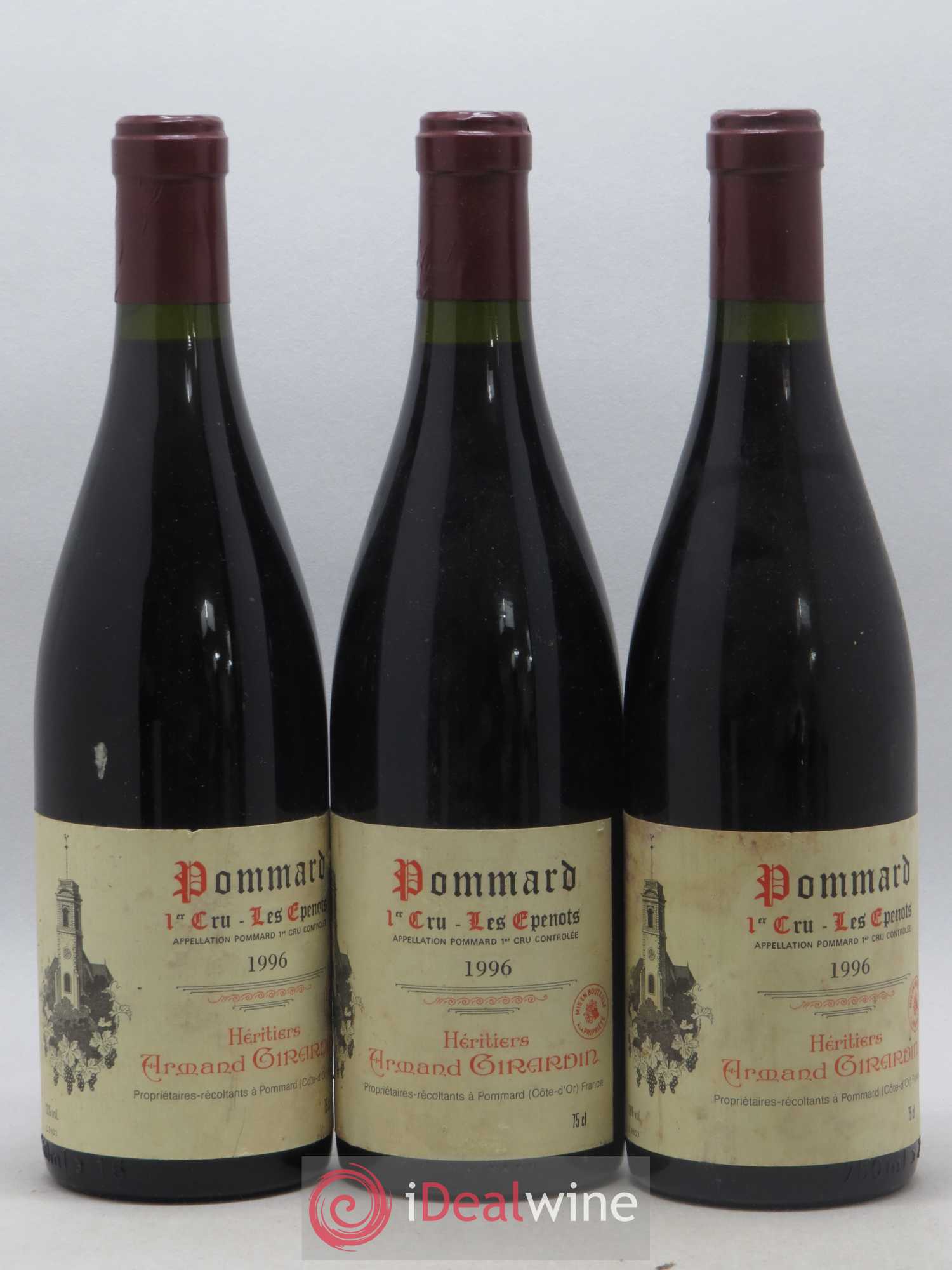 Pommard 1er Cru Les Epenots Héritiers Armand Girardin 1996 - Posten von 3 Flaschen - 0