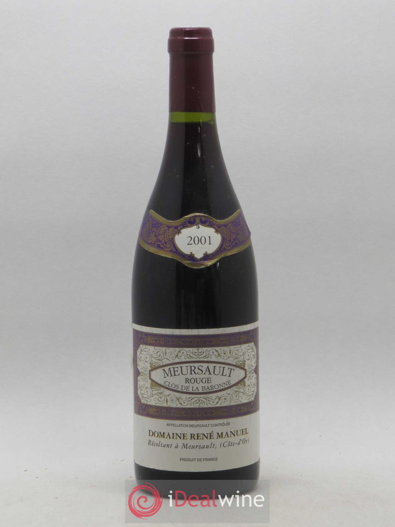 Meursault Clos de la baronne Domaine René Manuel 2001 - Posten von 1 Flasche - 0