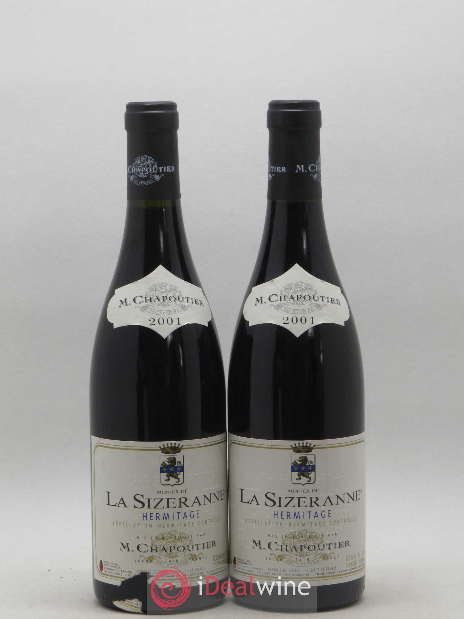 Hermitage Monier de La Sizeranne Chapoutier 2001 - Lot de 2 bouteilles - 0