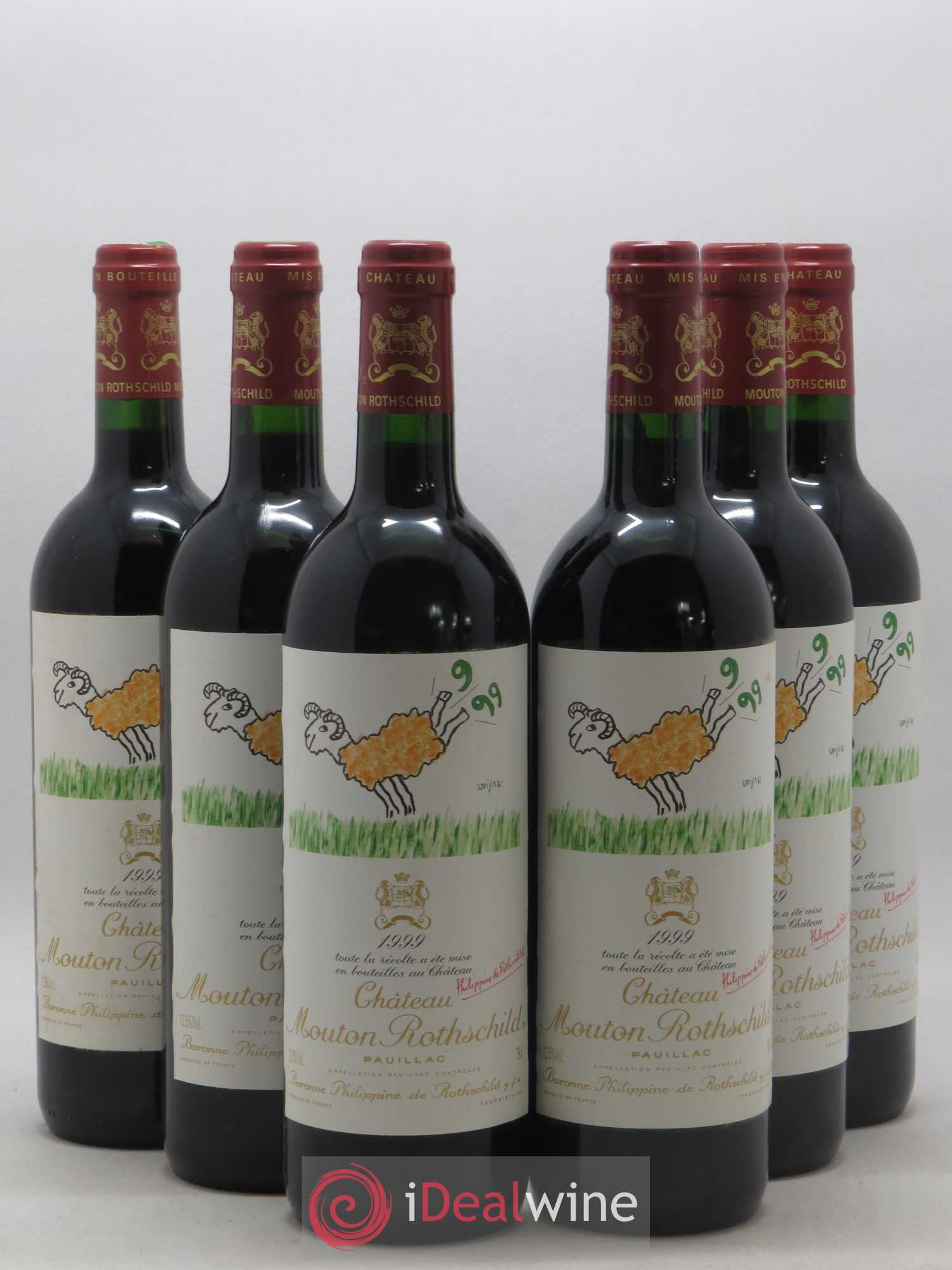 Château Mouton Rothschild 1er Grand Cru Classé 1999 - Lot de 6 bouteilles - 0