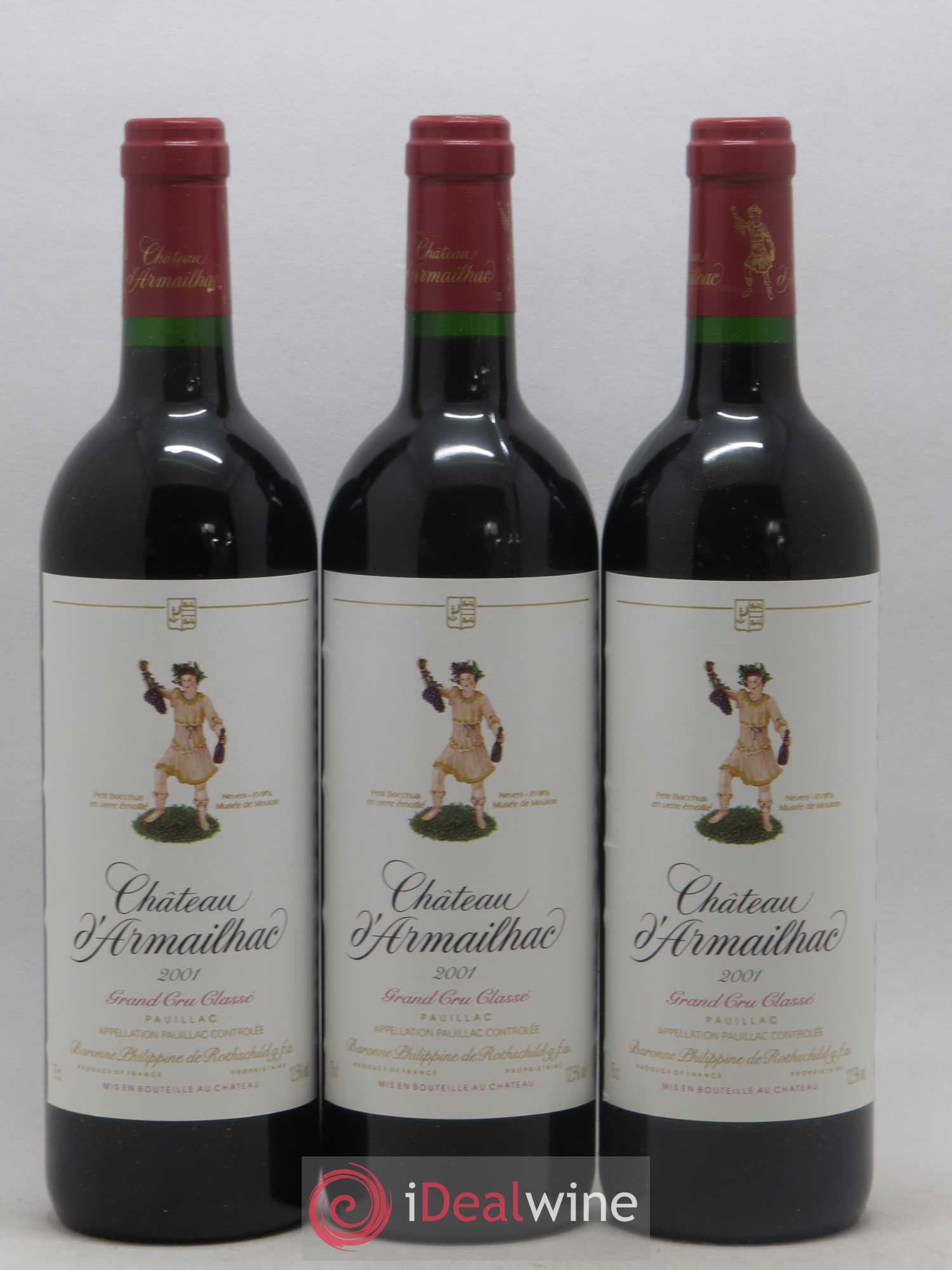 Château d' Armailhac - Mouton Baron(ne) Philippe 5ème Grand Cru Classé 2001 - Lot de 6 bouteilles - 1