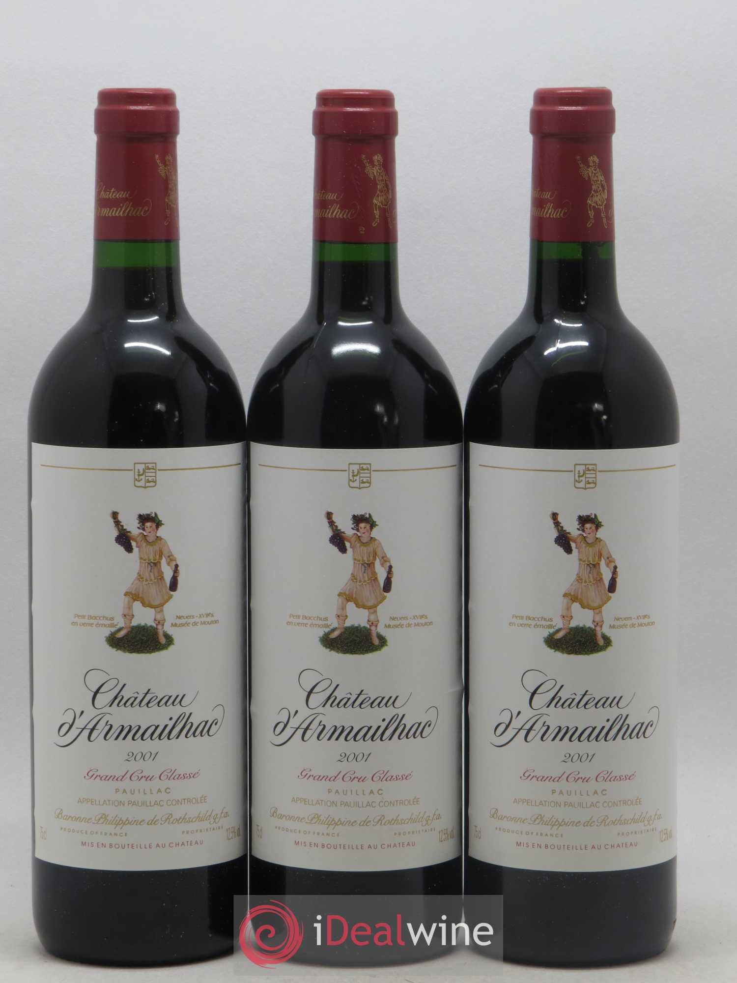 Château d' Armailhac - Mouton Baron(ne) Philippe 5ème Grand Cru Classé 2001 - Lot de 6 bouteilles - 2