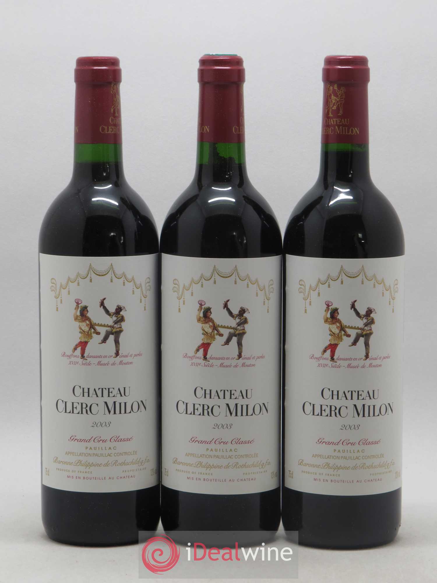 Château Clerc Milon 5ème Grand Cru Classé 2003 - Lot de 6 bouteilles - 1