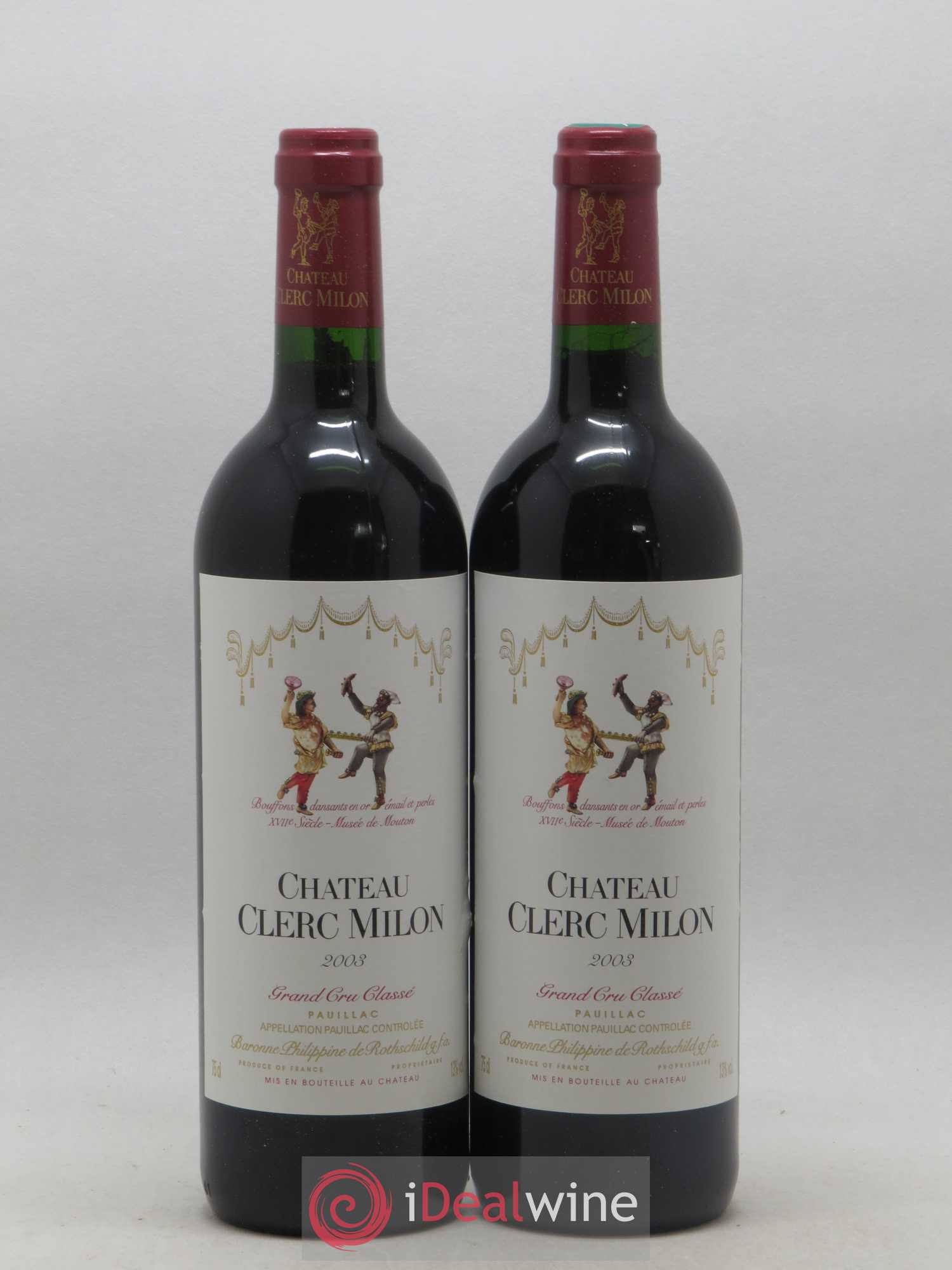 Château Clerc Milon 5ème Grand Cru Classé 2003 - Lot de 2 bouteilles - 0