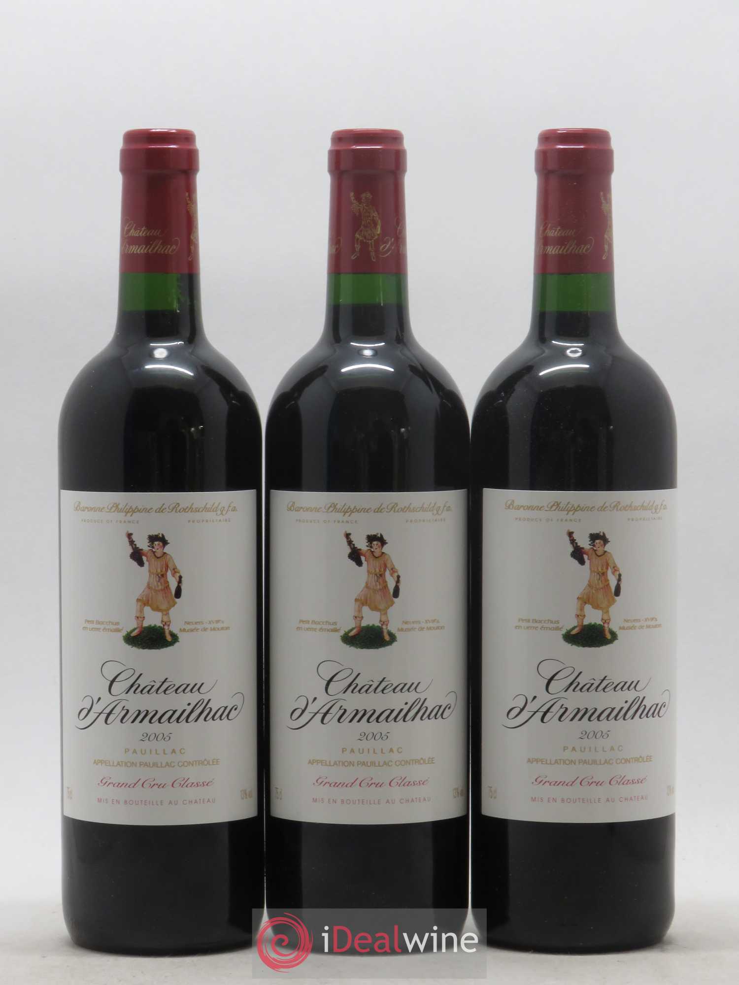 Château d' Armailhac - Mouton Baron(ne) Philippe 5ème Grand Cru Classé 2005 - Lot de 12 bouteilles - 1