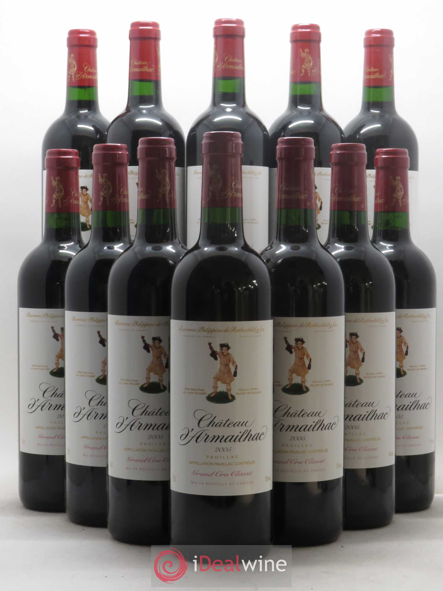 Château d' Armailhac - Mouton Baron(ne) Philippe 5ème Grand Cru Classé 2005 - Lot de 12 bouteilles - 0