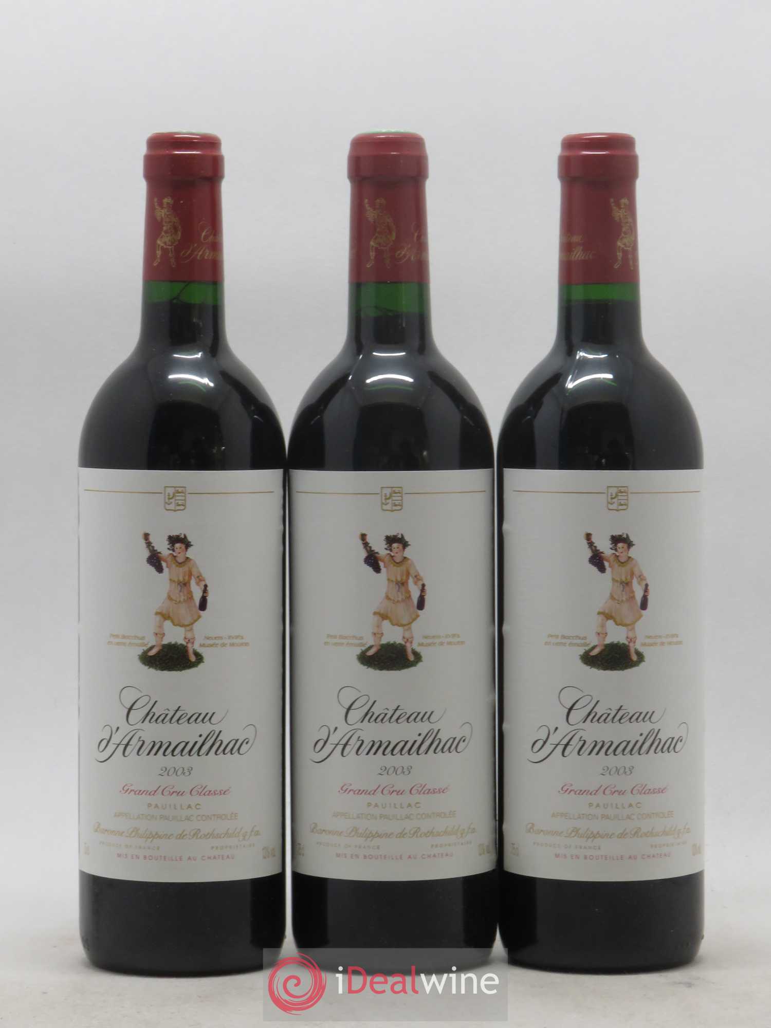 Château d' Armailhac - Mouton Baron(ne) Philippe 5ème Grand Cru Classé 2003 - Lot de 6 bouteilles - 1