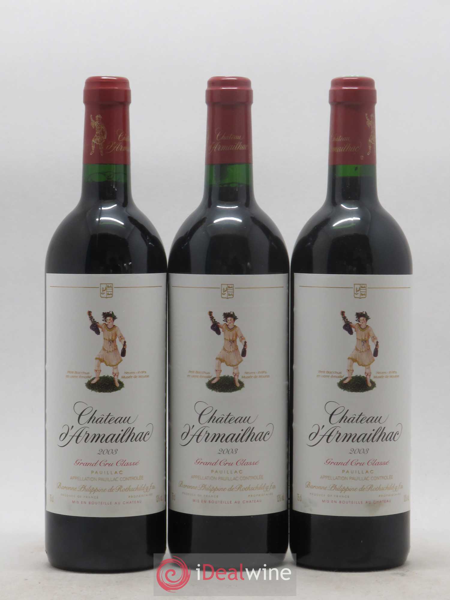 Château d' Armailhac - Mouton Baron(ne) Philippe 5ème Grand Cru Classé 2003 - Lot de 6 bouteilles - 2