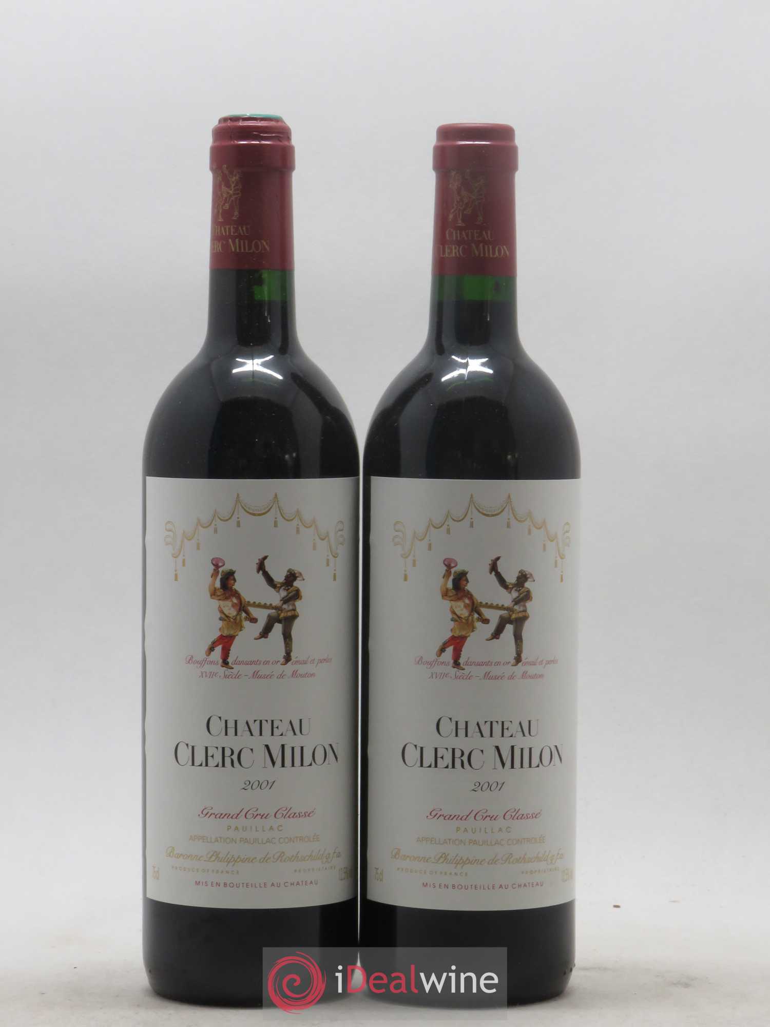 Château Clerc Milon 5ème Grand Cru Classé 2001 - Lot de 2 bouteilles - 0