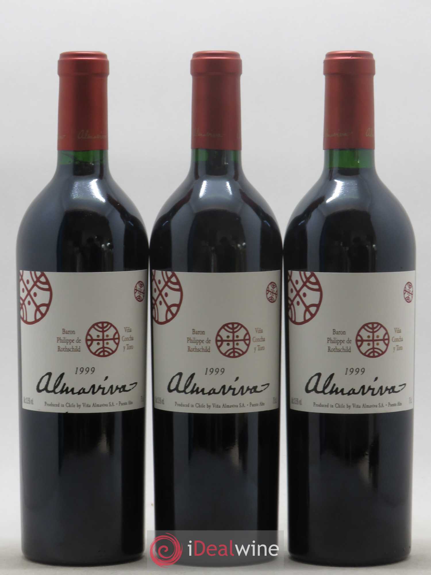 Chili Almaviva Baron P. de Rothschild Concha y Toro 1999 - Lot de 3 bouteilles - 0