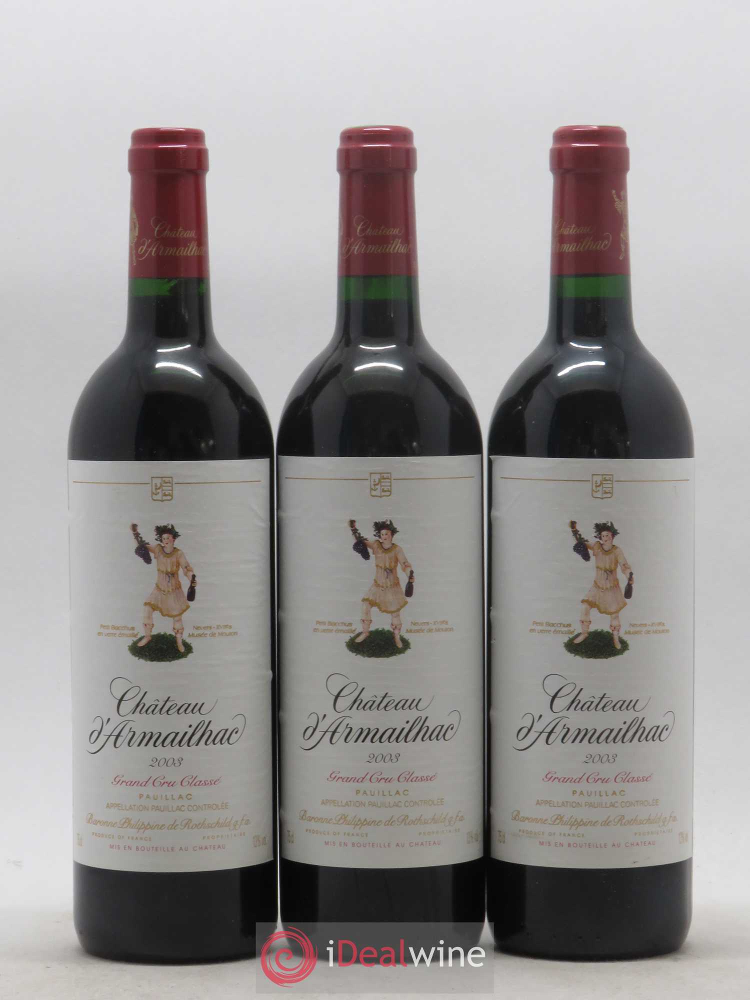 Château d' Armailhac - Mouton Baron(ne) Philippe 5ème Grand Cru Classé 2003 - Lot de 6 bouteilles - 1