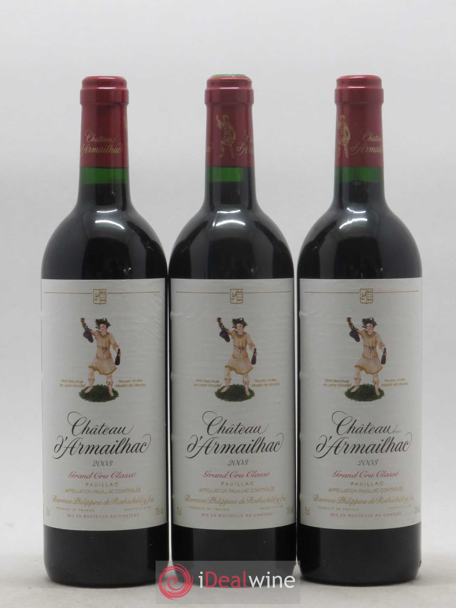 Château d' Armailhac - Mouton Baron(ne) Philippe 5ème Grand Cru Classé 2003 - Lot de 6 bouteilles - 2