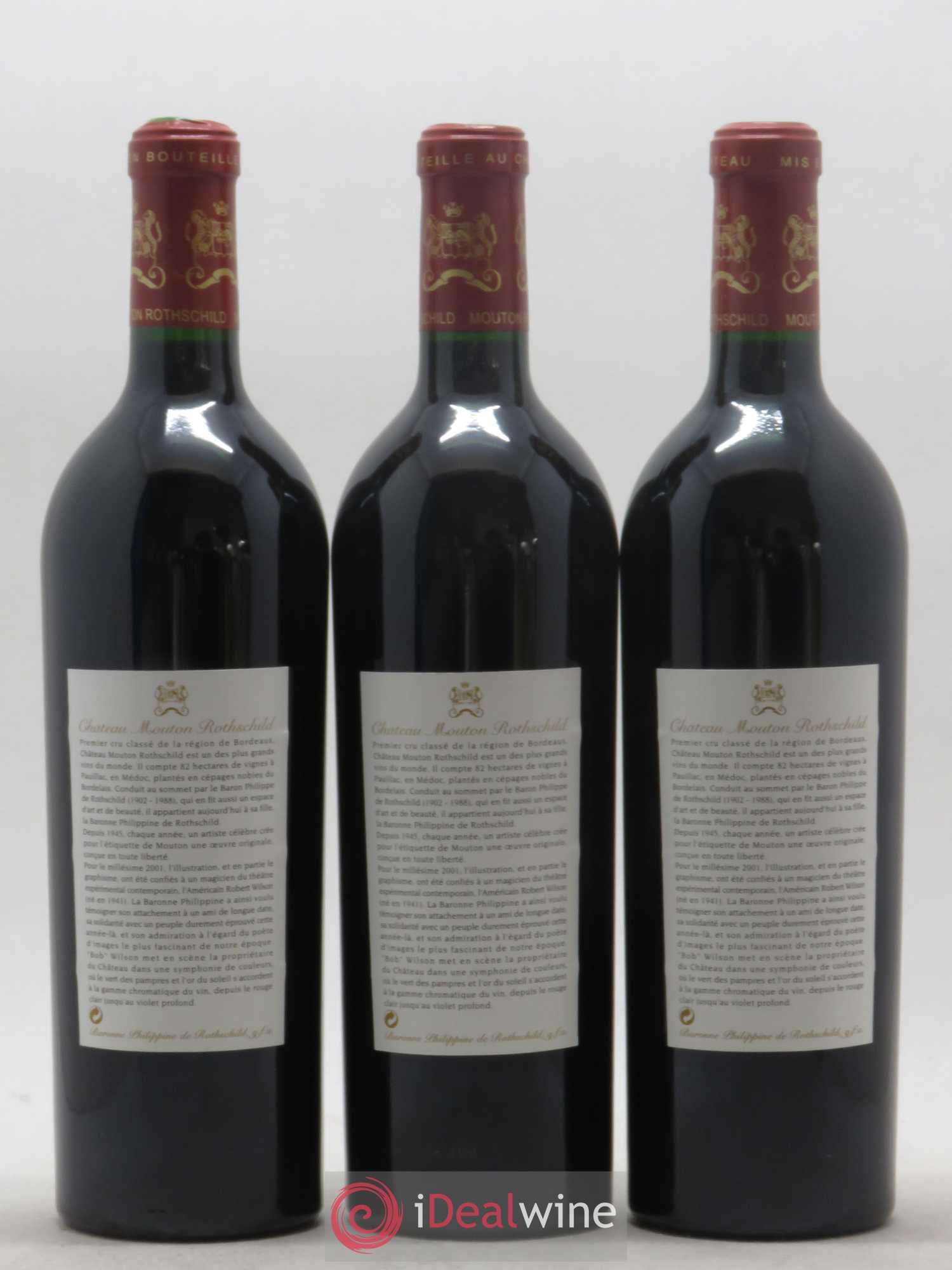 Château Mouton Rothschild 1er Grand Cru Classé 2001 - Lot de 6 bouteilles - 2