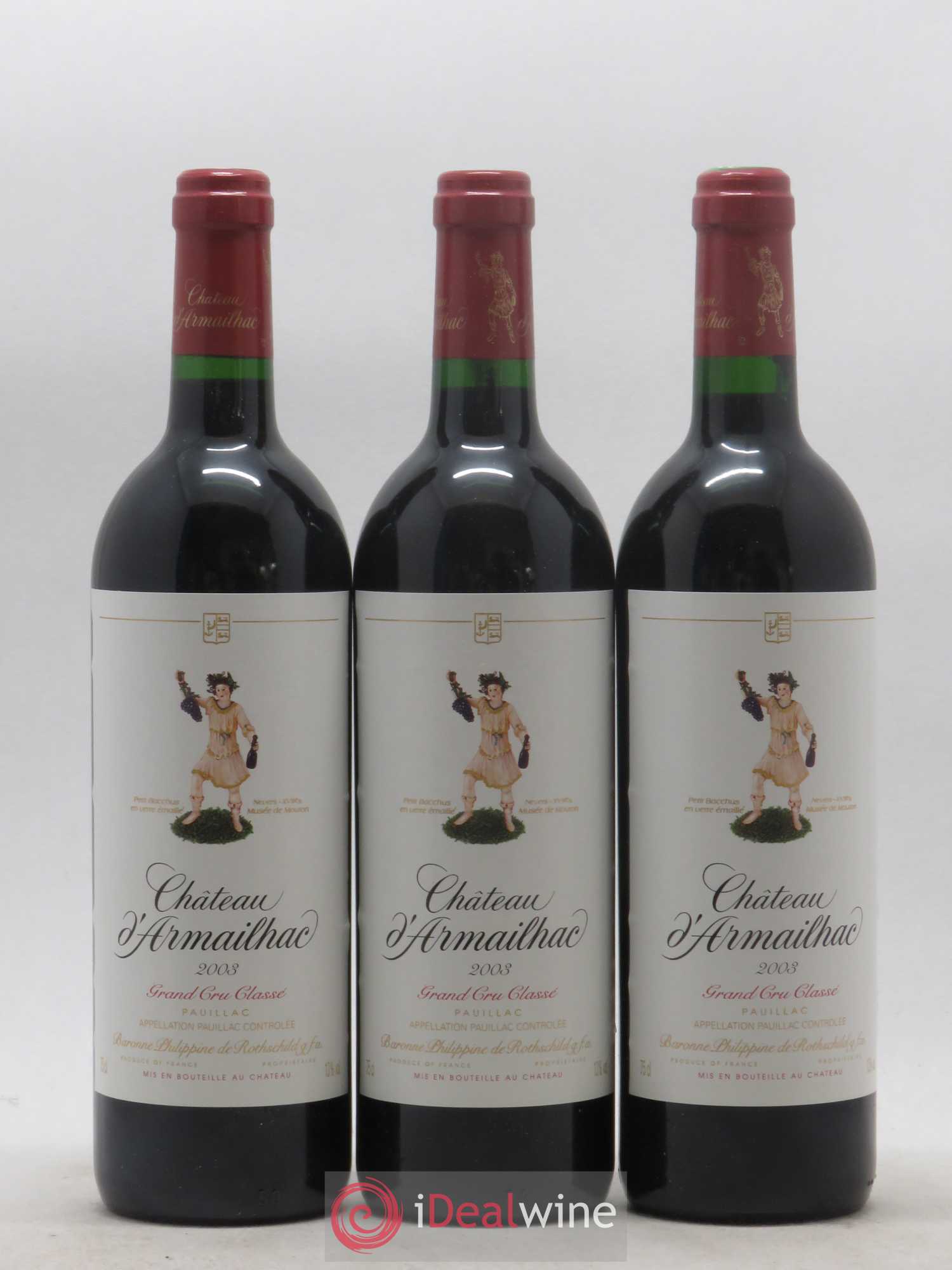 Château d' Armailhac - Mouton Baron(ne) Philippe 5ème Grand Cru Classé 2003 - Lot de 6 bouteilles - 1