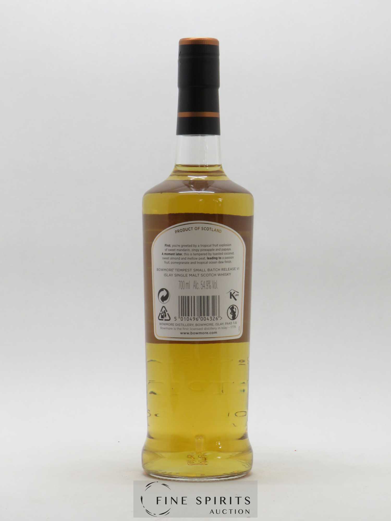 Bowmore 10 years Of. Tempest First Fill Bourbon Small Batch Release VI - Lot of 1 bottle - 2