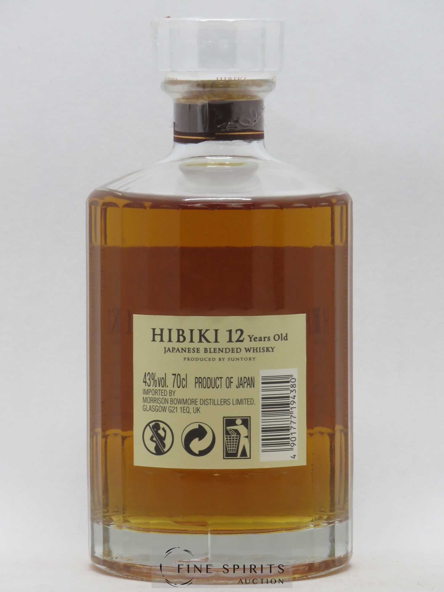 Hibiki 12 years Of. Suntory (70cl.) - Lot of 1 bottle - 2