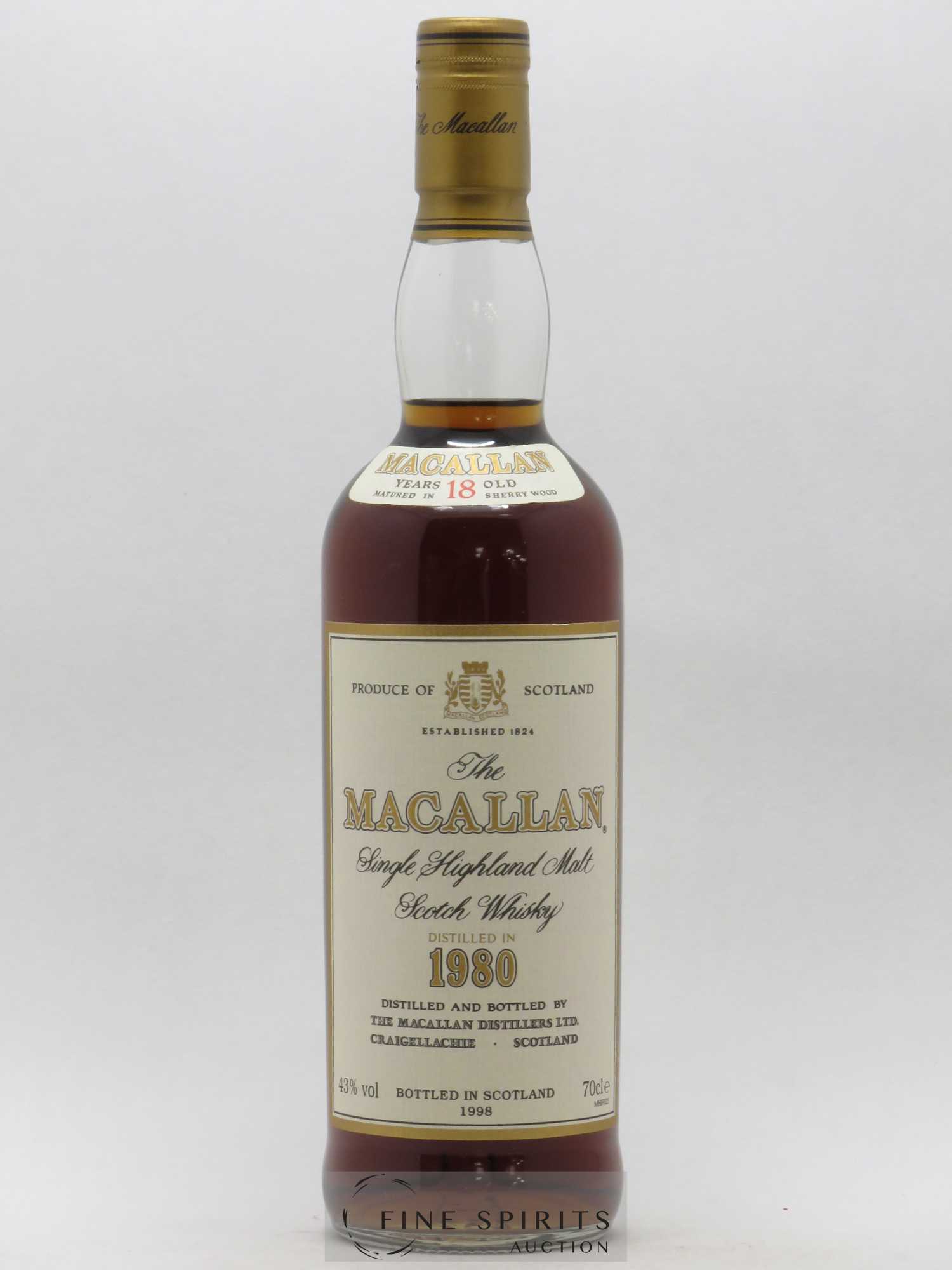Macallan (The) 18 years 1980 Of. Sherry Wood Matured - bottled 1998 - Lot de 1 bouteille - 1
