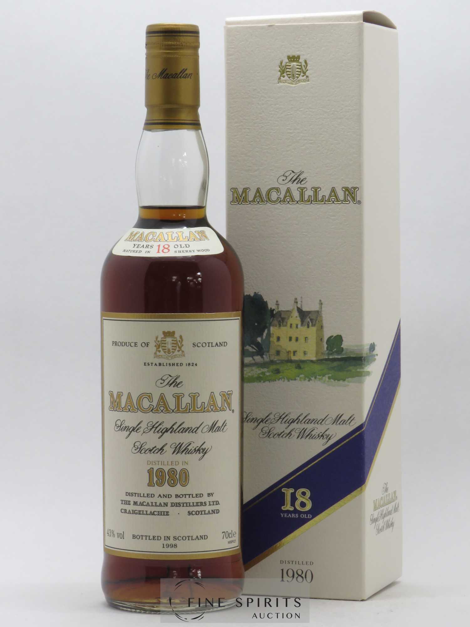 Macallan (The) 18 years 1980 Of. Sherry Wood Matured - bottled 1998 - Lot de 1 bouteille - 0
