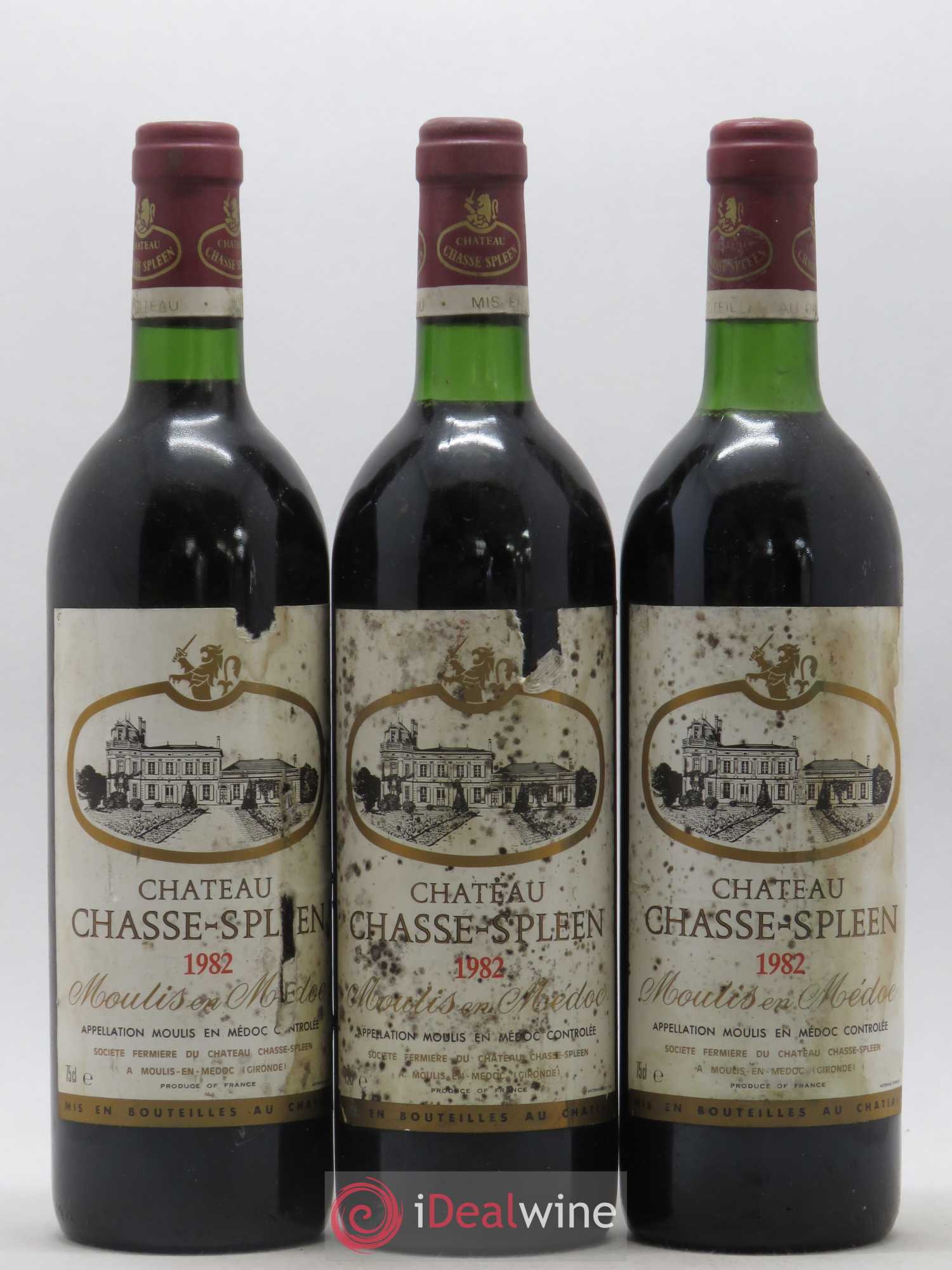 Château Chasse Spleen 1982 - Lot de 3 bouteilles - 0