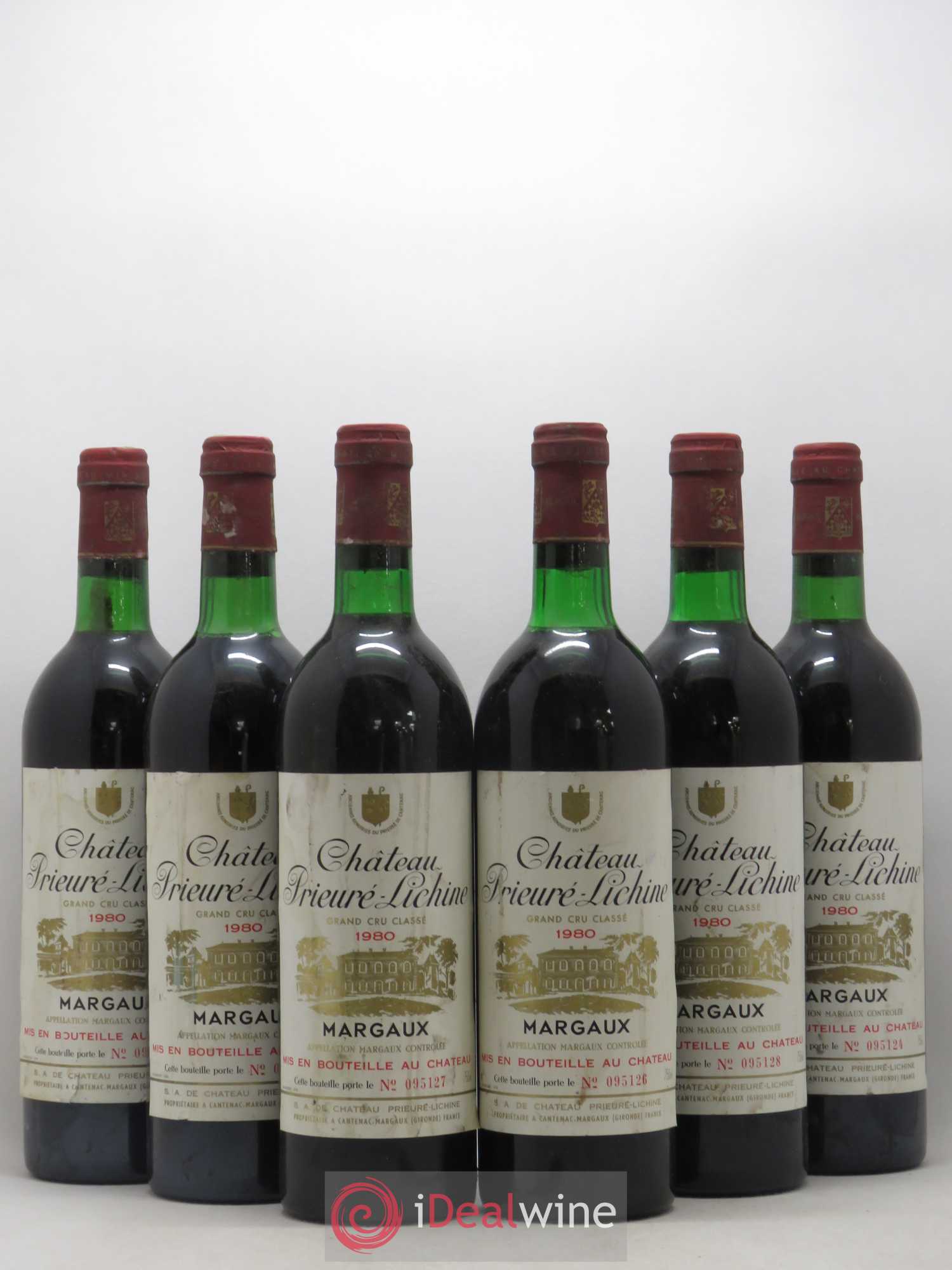 Château Prieuré Lichine 4ème Grand Cru Classé 1980 - Lot de 6 bouteilles - 0