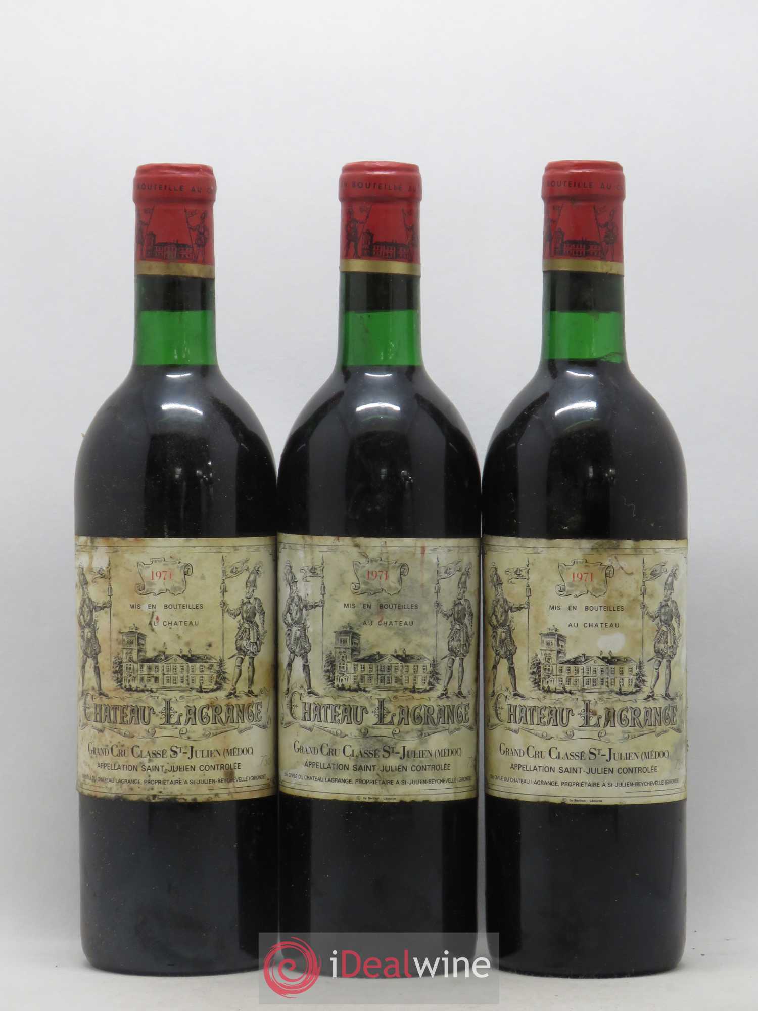 Château Lagrange 3ème Grand Cru Classé 1971 - Lot de 3 bouteilles - 0