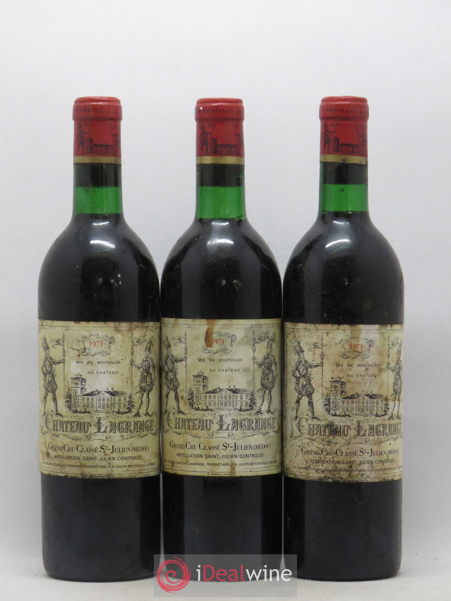 Château Lagrange 3ème Grand Cru Classé 1971 - Lot de 3 bouteilles - 0