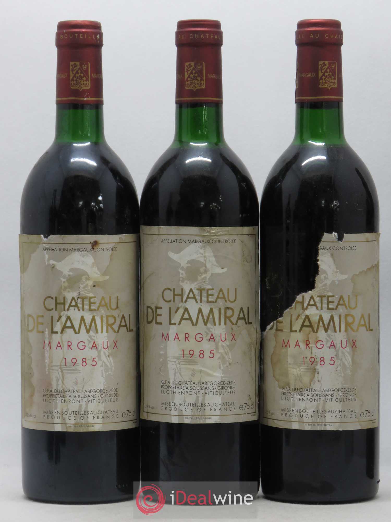 Bordeaux Margaux Château de l'Amiral 1985 - Posten von 6 Flaschen - 1